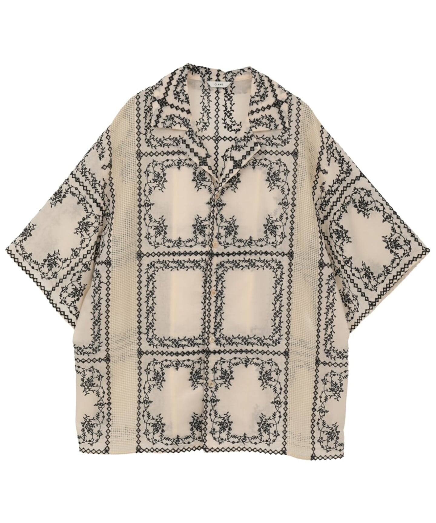 ぽ*ん様 CLANE EMBROIDERY LACE BOX SHIRTS ホワ CLANE EMBROIDERY LACE BOX SHIRTS（シャツ／ブラウス）｜BOICE FROM