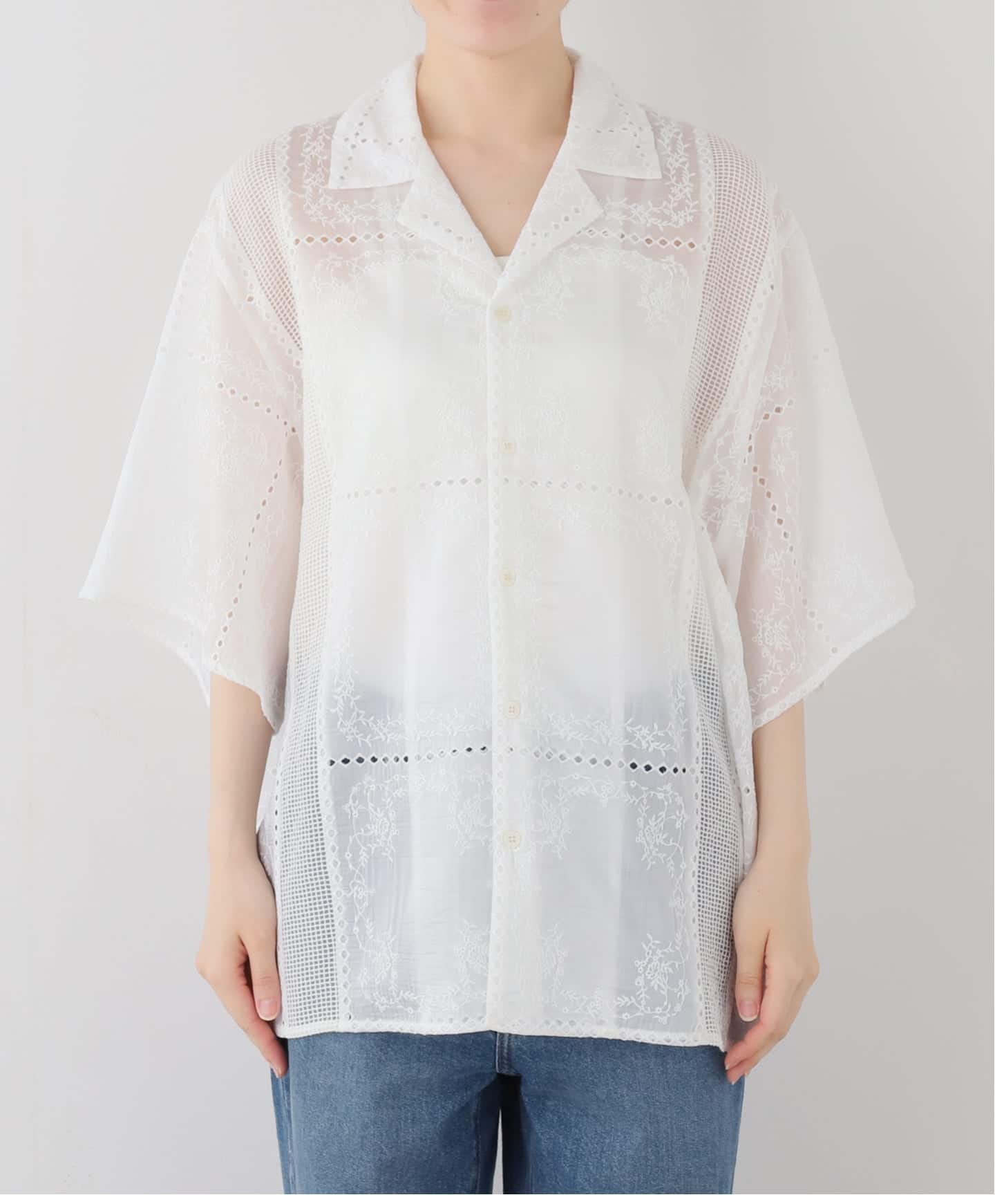 CLANE EMBROIDERY LACE BOX SHIRTS（シャツ／ブラウス）｜BOICE FROM