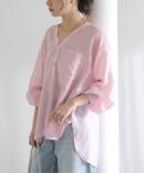 【洗える】Vネックシアーシャツ