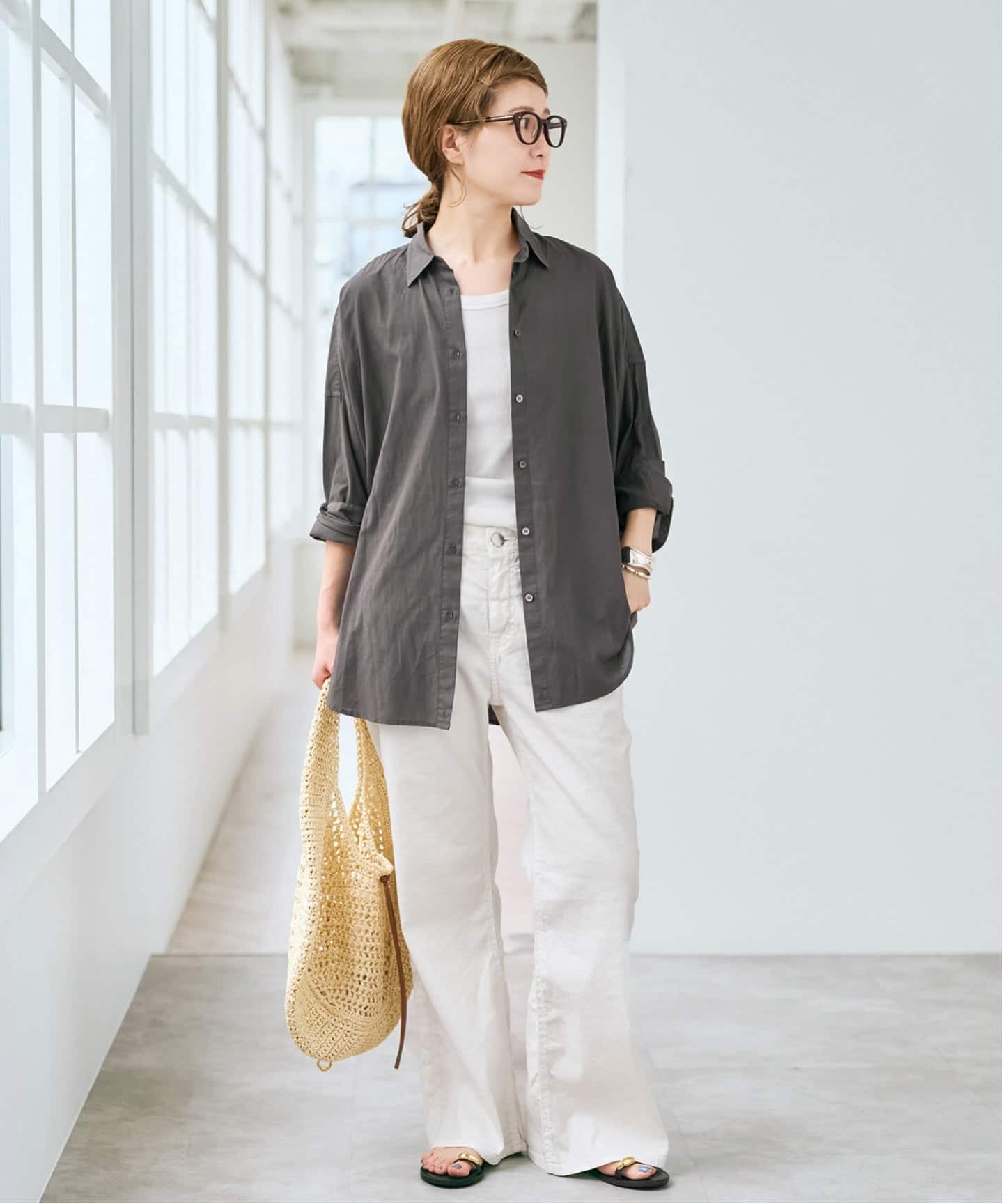 spick＆span ガーメントダイカシュクールシャツ 新色有り / 追加》ガーメントダイカシュクールシャツ（シャツ