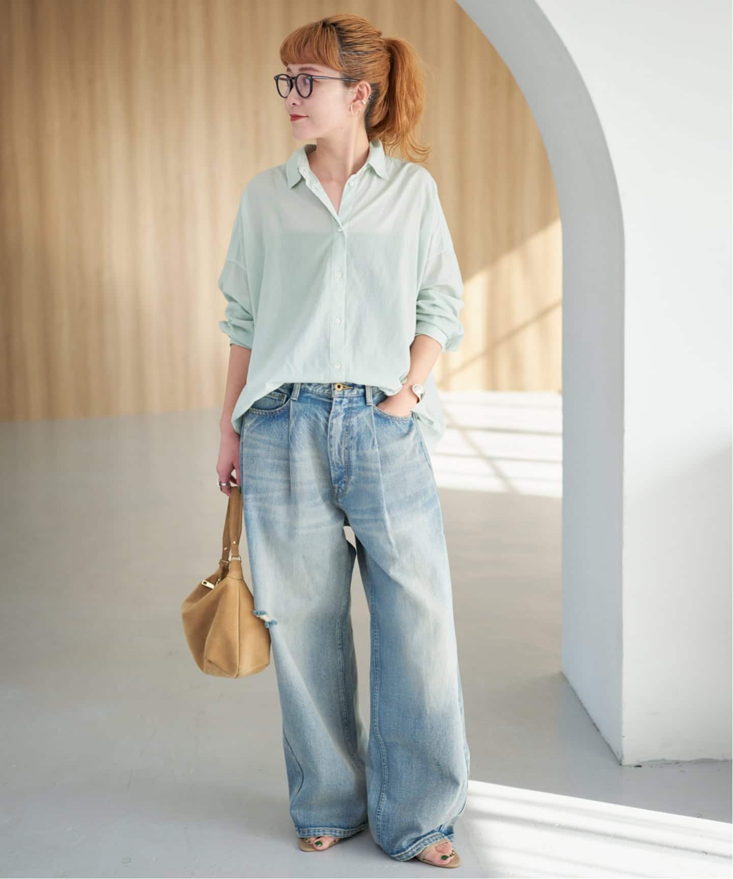 Spick & Span今季完売カラー ガーメントダイカシュクールシャツ 新色有り / 追加》ガーメントダイカシュクールシャツ（シャツ