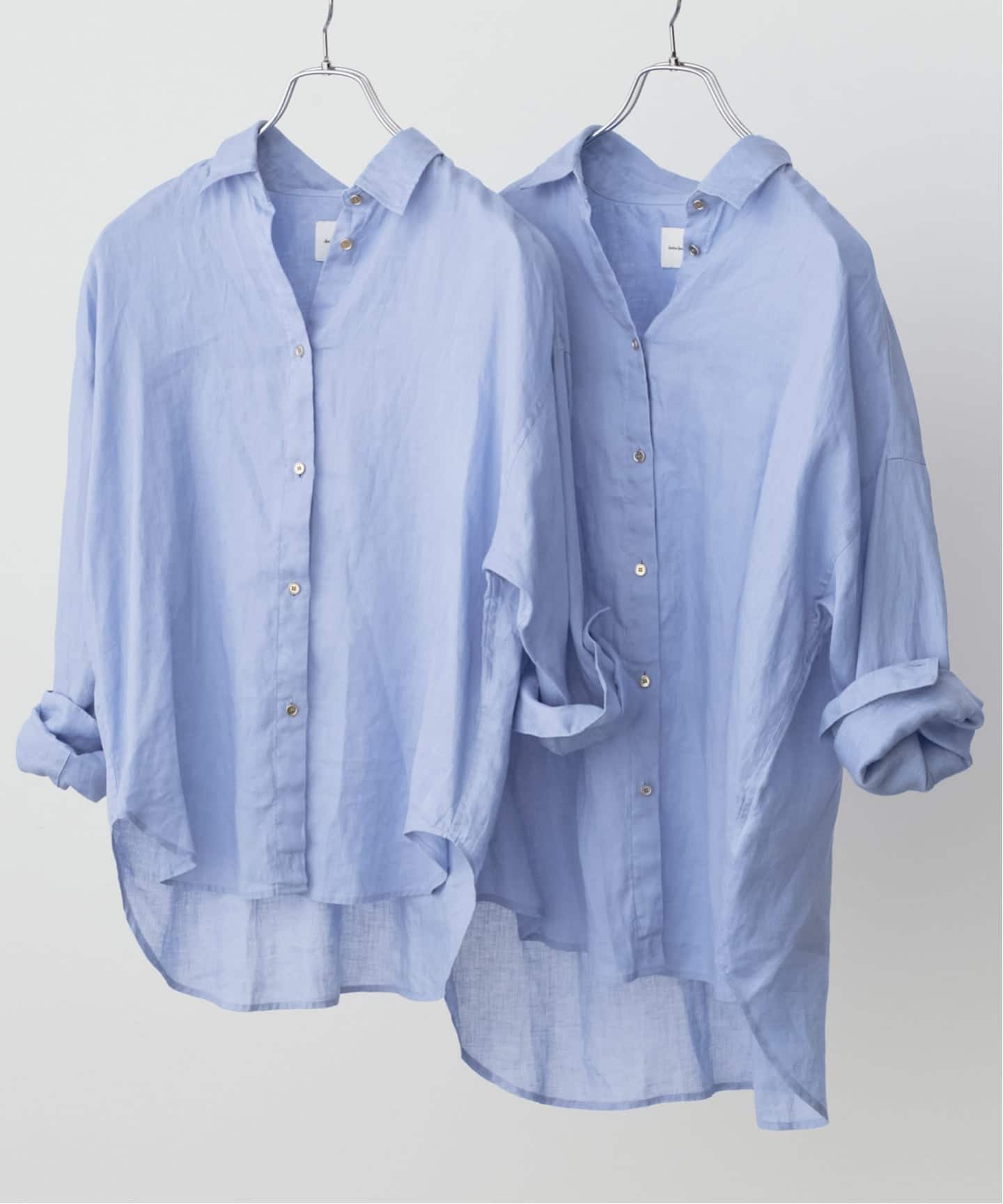 ゆったりサイズ》追加予約 80リネンカシュクール ビッグシャツ（シャツ