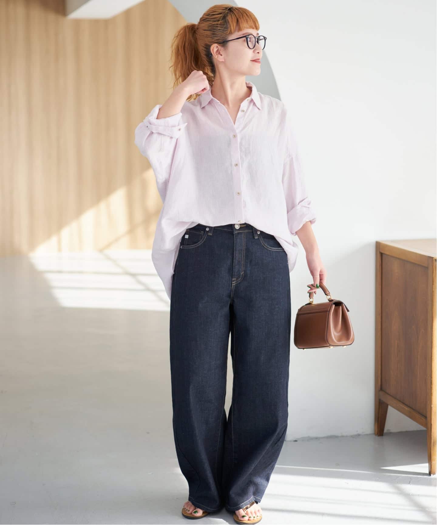 追加》 80リネンカシュクール ビッグシャツ（シャツ／ブラウス
