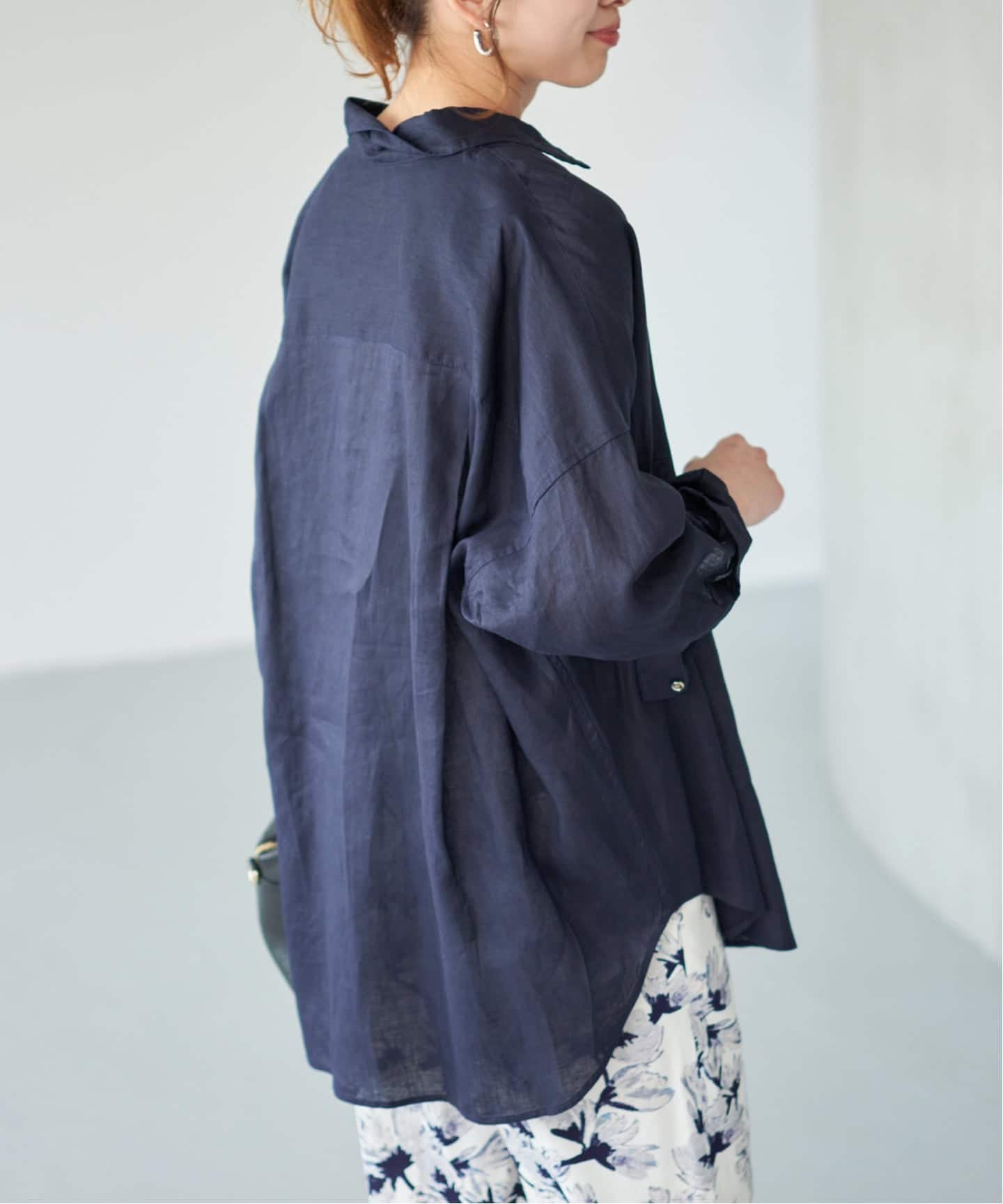 Spick &amp; Span ドライPEビッグシャツ◆ 追加》 80リネンカシュクール ビッグシャツ（シャツ／ブラウス
