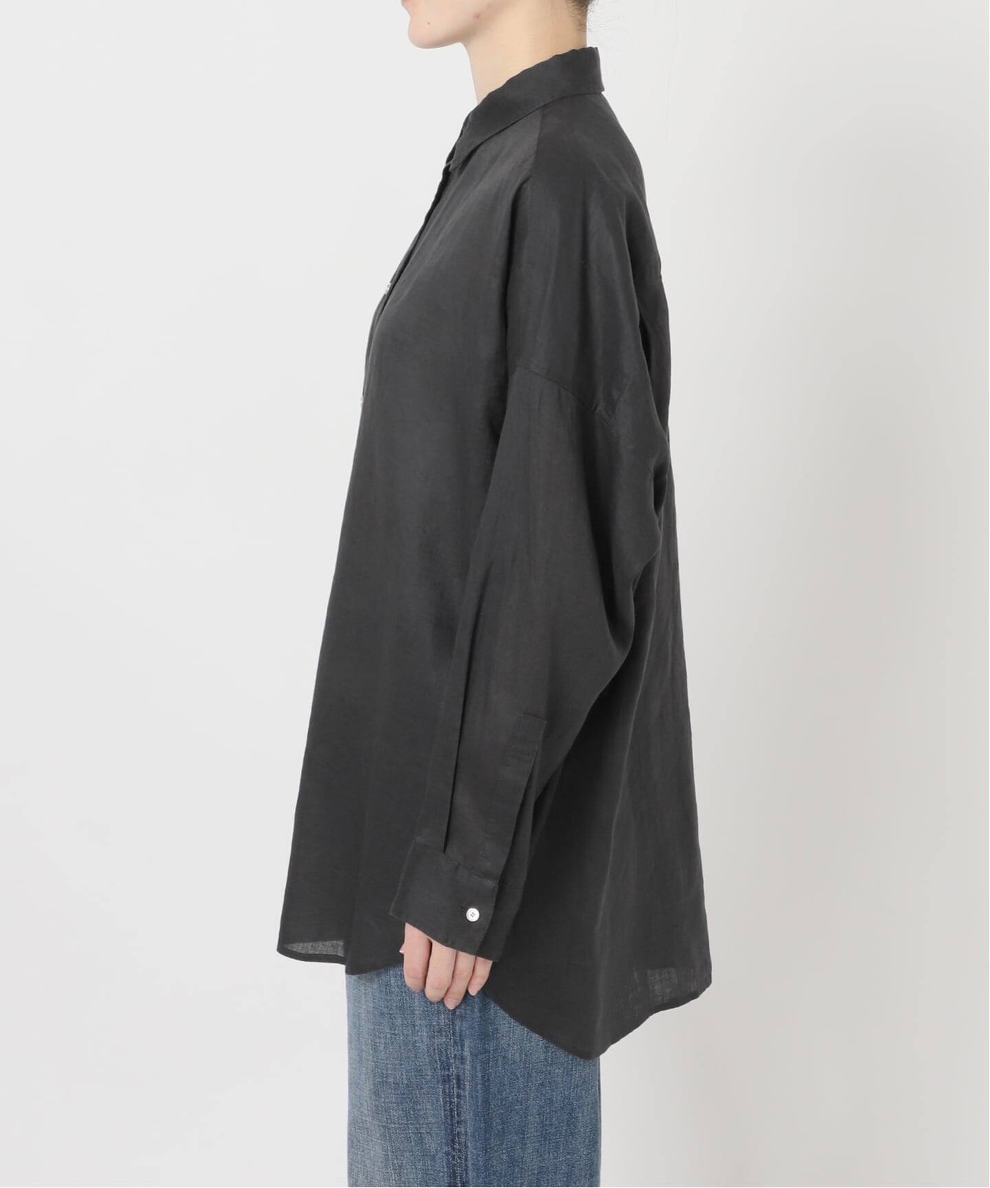Spick and Span リネンビッグシャツ 新品 パープル Spick&Span リネンビッグシャツ アサビッグシャツ ストライプ パープル