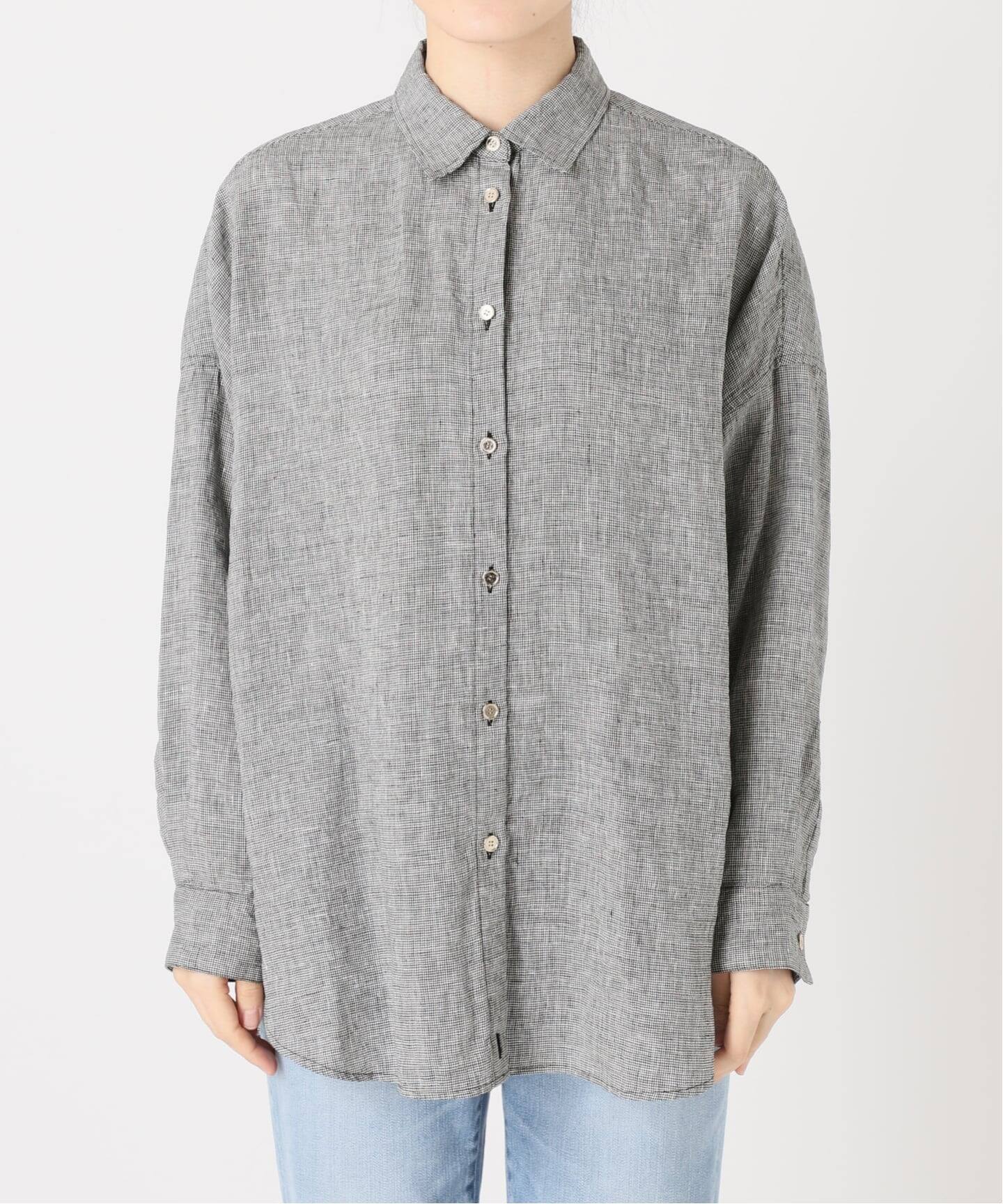 spick&amp;span 麻ビッグシャツ Spick&Span ビッグシャツ 麻100% ストライプ 金ボタン リネン - メルカリ