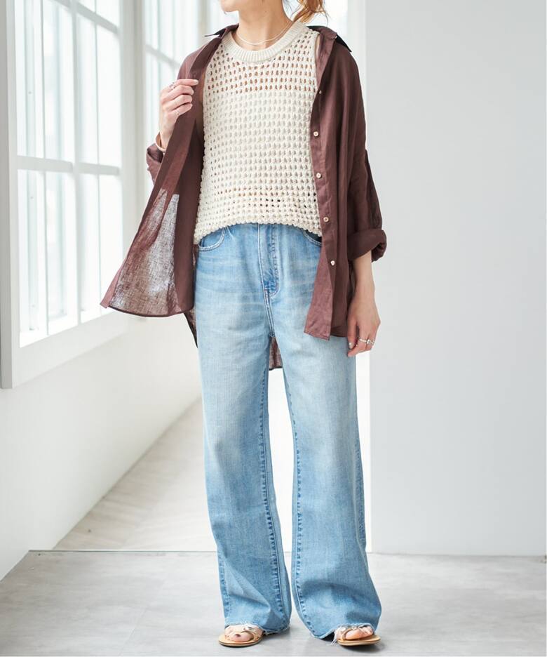 新色有り / 追加》 80リネンカシュクール ビッグシャツ（シャツ 