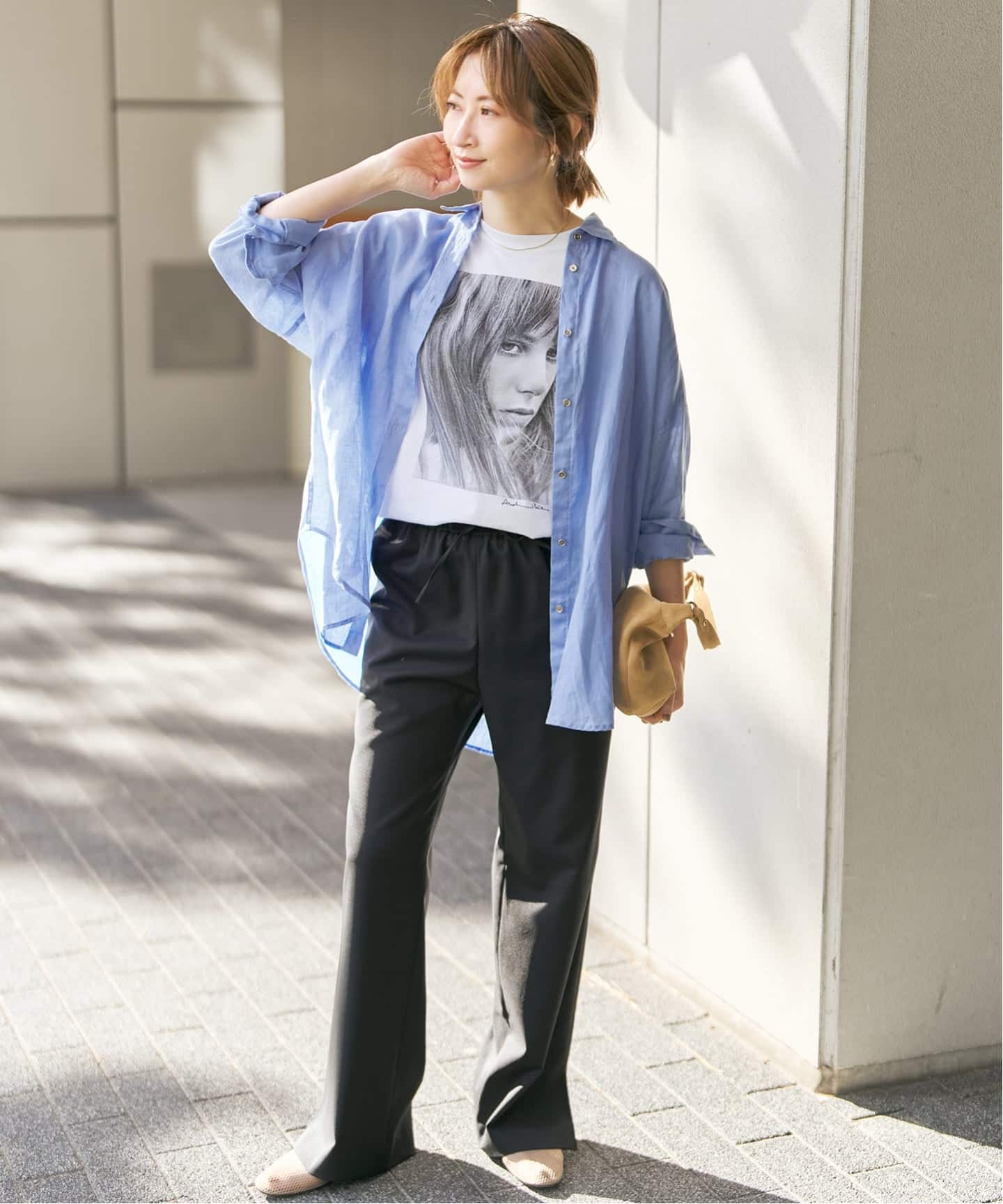 全15色 / 追加3予約》 80リネンカシュクール ビッグシャツ（シャツ