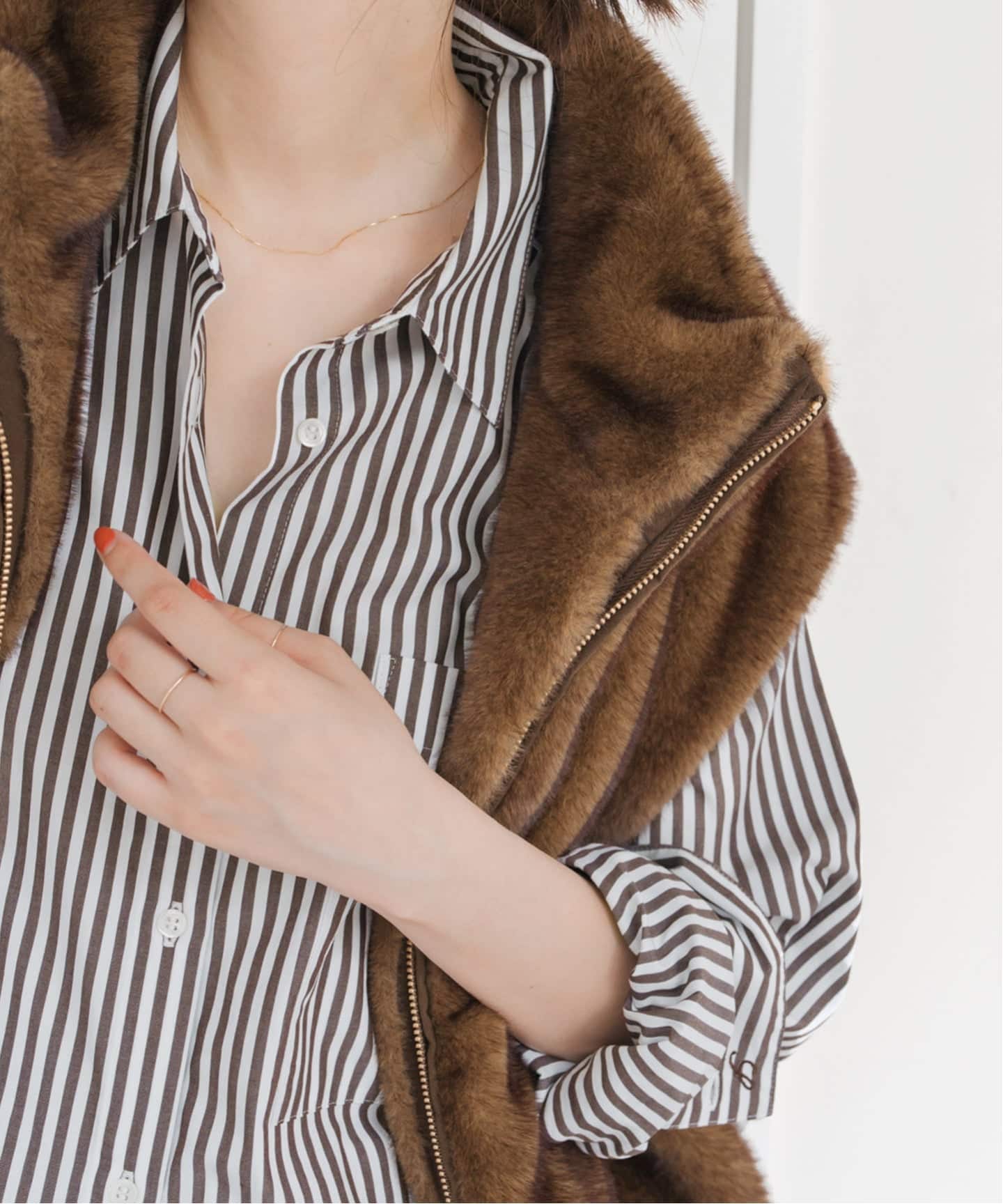 spick＆span 新品未使用 50コットンオーバーシャツ　ブラウンベース 追加予約》50コットンオーバーシャツ（シャツ／ブラウス）｜Spick and