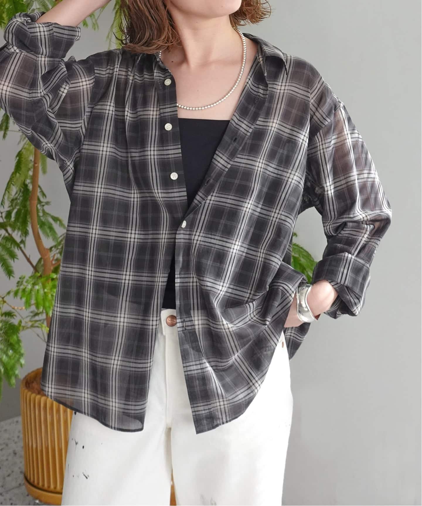 スピックアンドスパン　コットンボイルチェックシャツ コットンボイルチェックシャツ（シャツ／ブラウス）｜Spick & Span