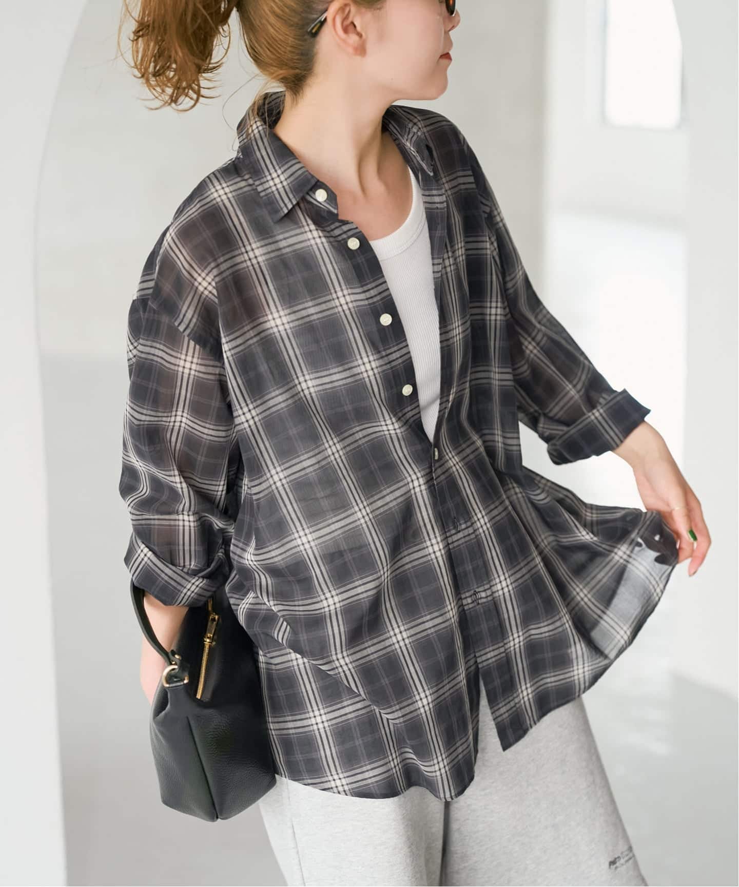 spick&amp;span チェックシャツ コットンボイルチェックシャツ（シャツ／ブラウス）｜Spick & Span