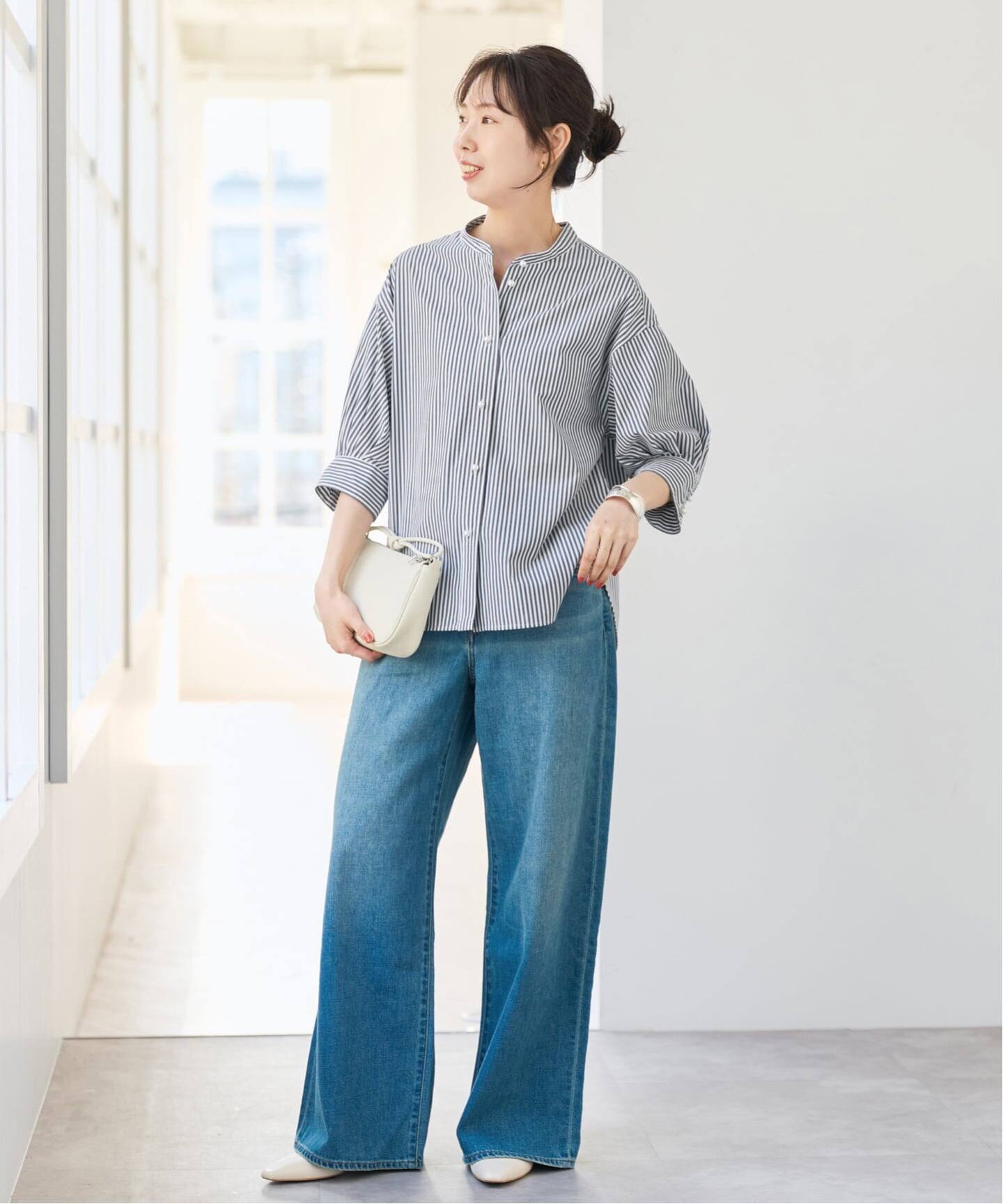 WEB限定 / 追加》パールボタンギャザースリーブシャツ（シャツ