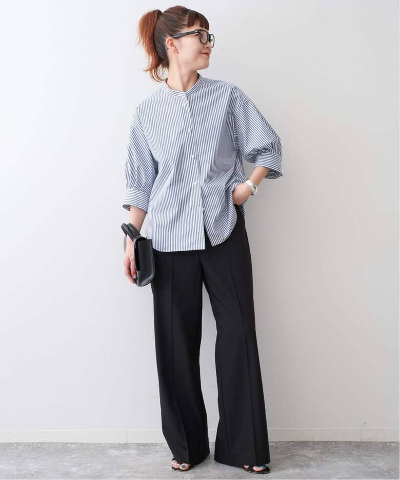 WEB限定 / 追加3予約》パールボタンギャザースリーブシャツ（シャツ 
