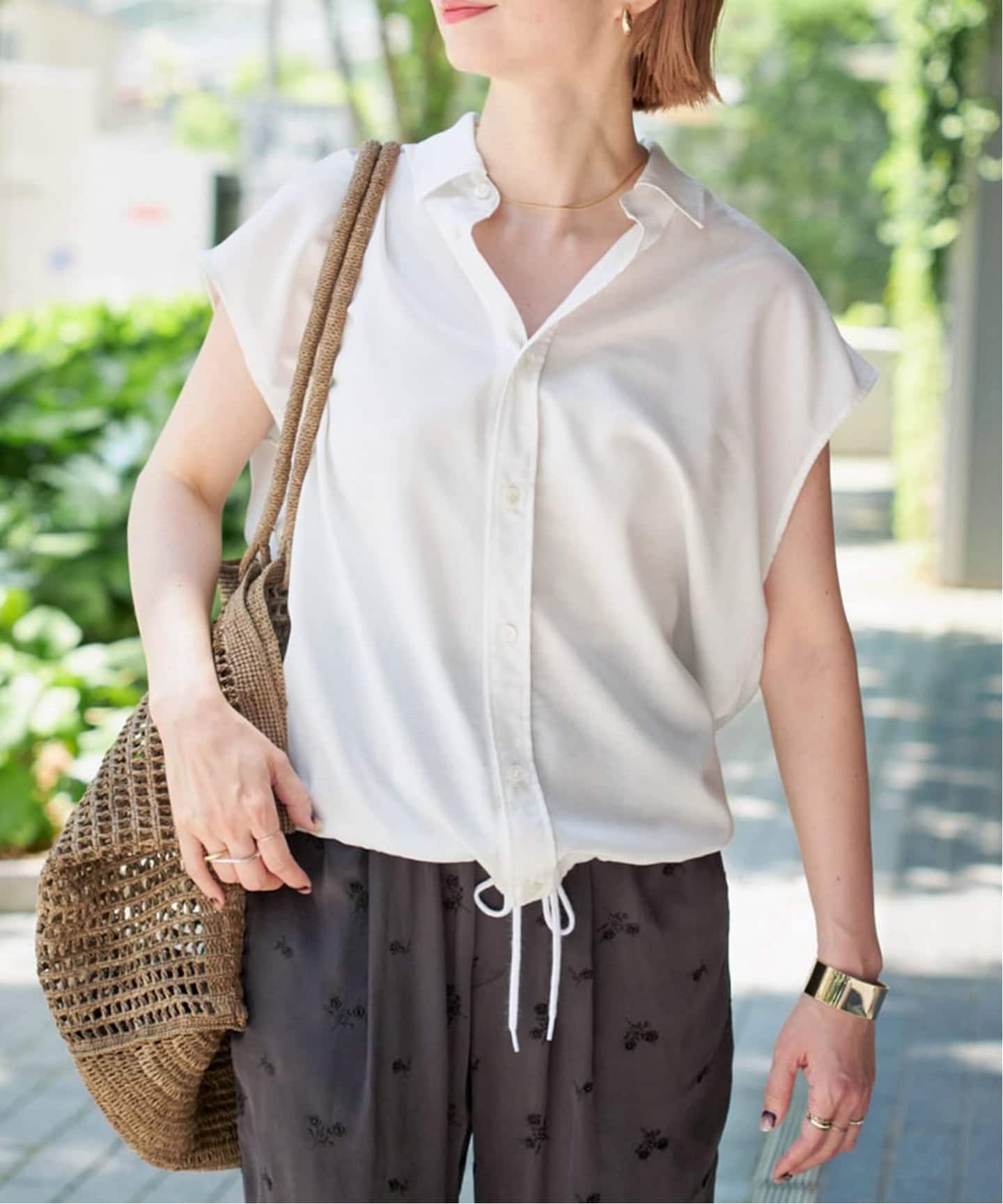 1回着用 Spick & Span ソフトブロードフレンチヘムギャザーシャツ白 追加》ソフトブロードフレンチヘムギャザーシャツ（シャツ／ブラウス