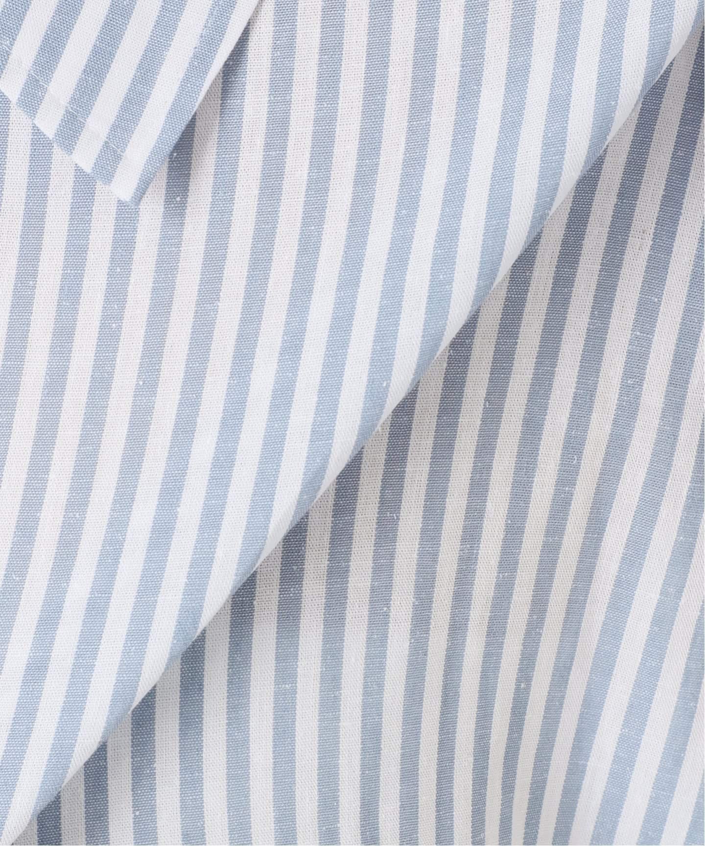 ストライプフレンチヘムギャザーシャツ（シャツ／ブラウス）｜Spick
