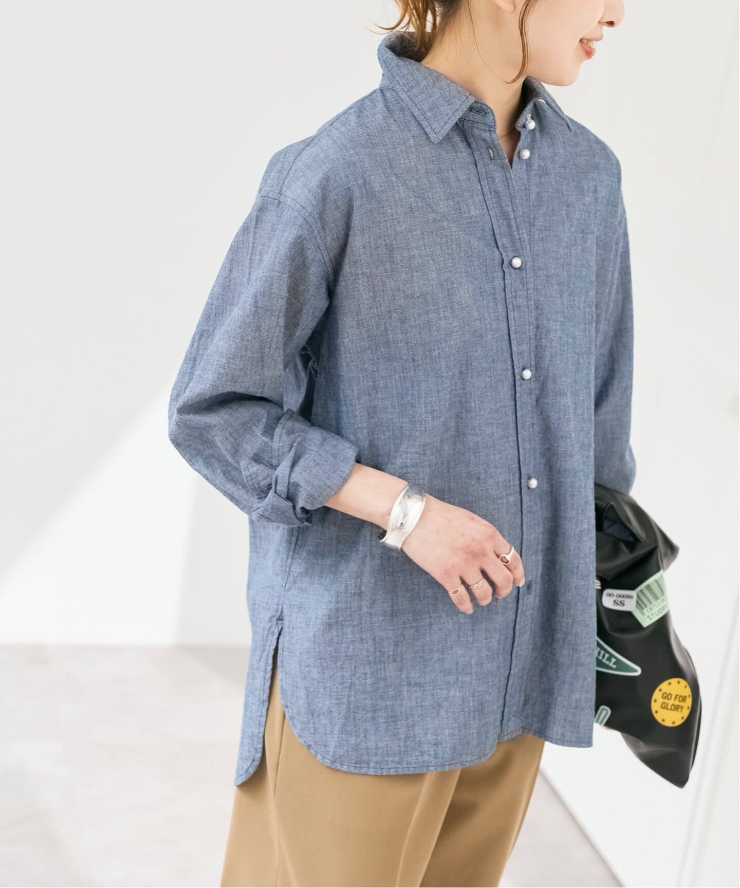 Spick &amp; Span パールボタンシャツ　サックスブルー　新品 Spick & Span - Spick & Span パールボタンシャツ サックスブルー 新品
