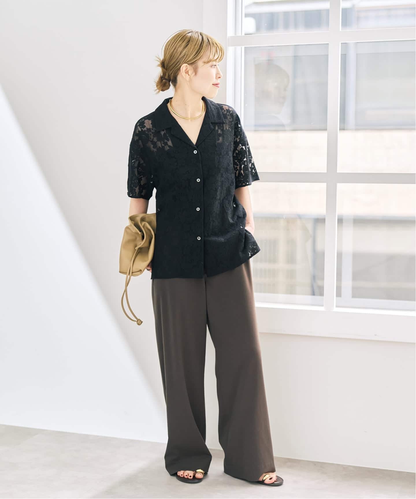 レースハーフスリーブシャツ（シャツ／ブラウス）｜Spick & Span
