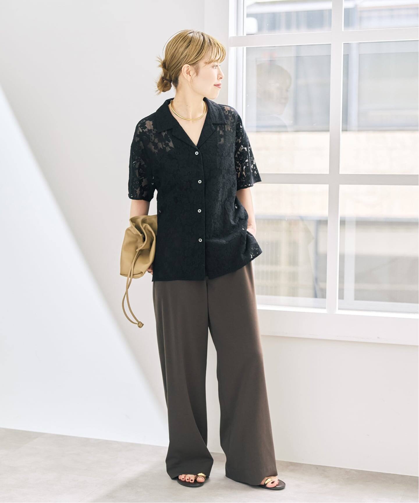 レースハーフスリーブシャツ（シャツ／ブラウス）｜Spick & Span 