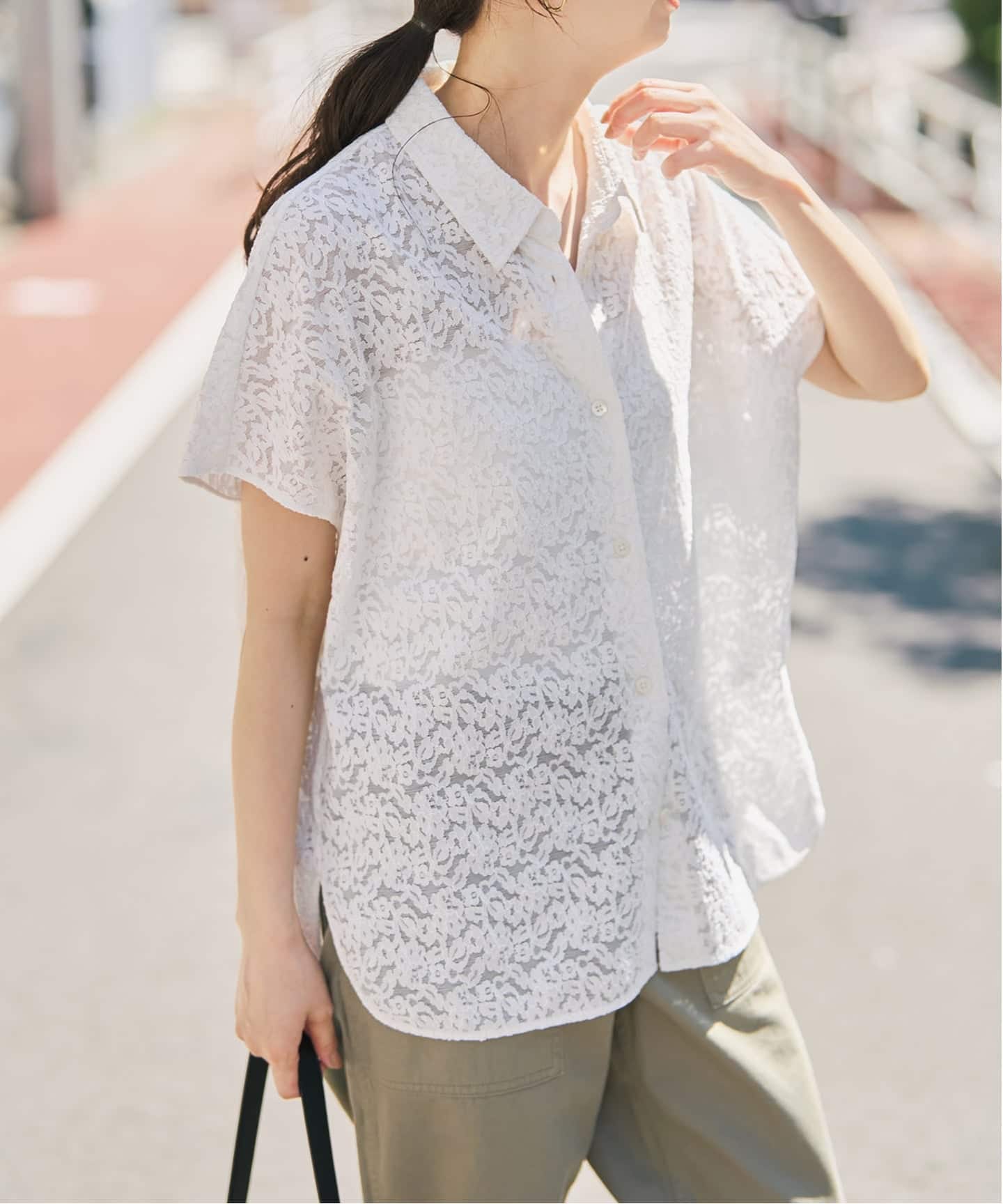 レースフレンチスリーブシャツ（シャツ／ブラウス）｜Spick & Span