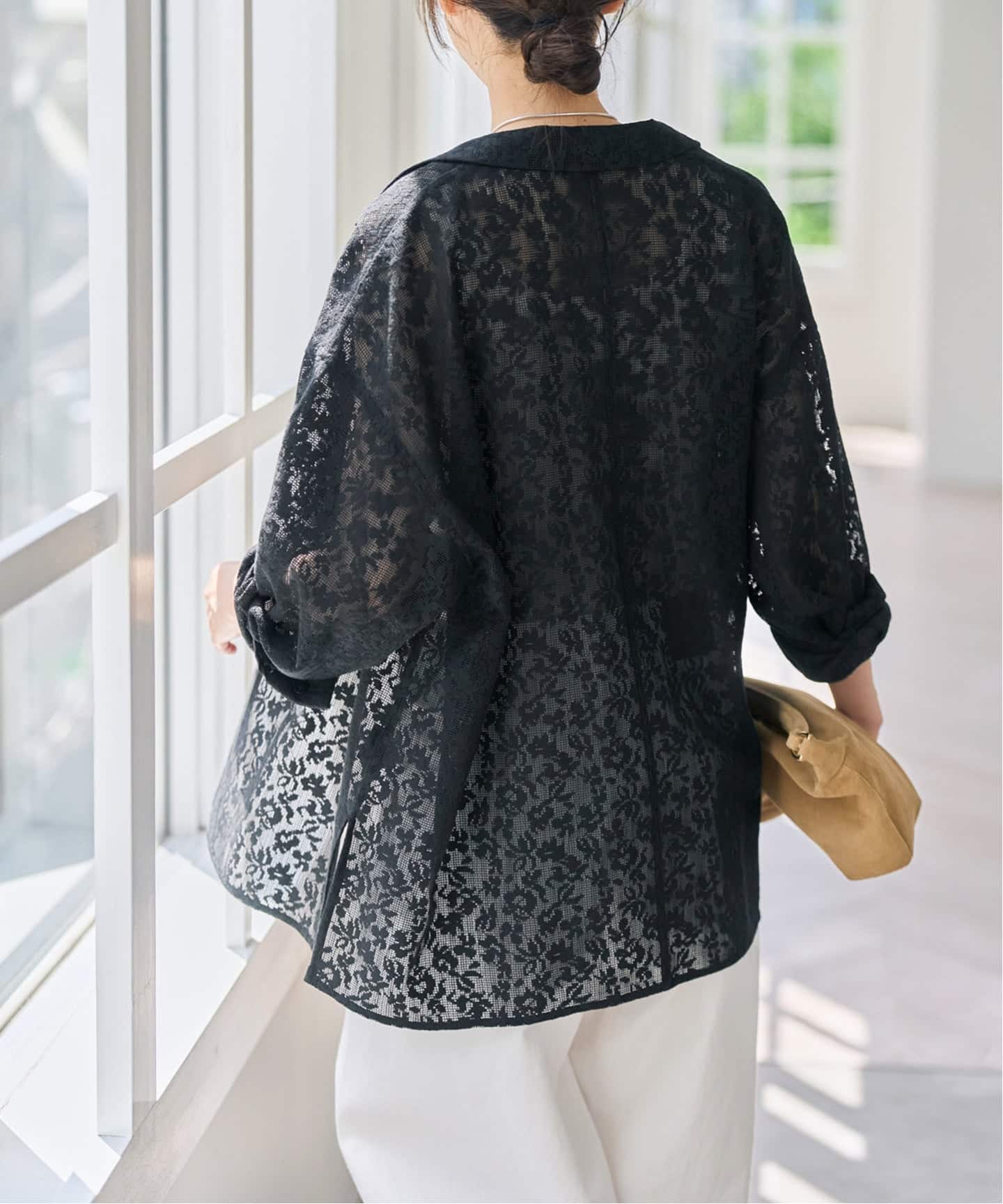 【Spick and Span】レースオープンカラーシャツ レースオープンカラーシャツ（シャツ/ブラウス）｜Spick & Span