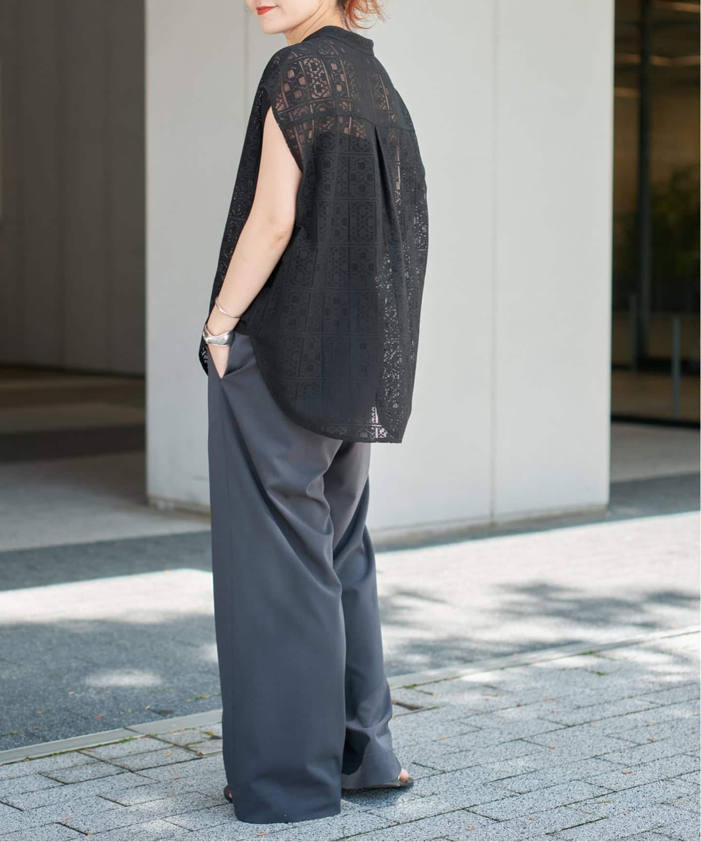 WEB限定 / 追加》PEレースフレンチスリーブシャツ（シャツ／ブラウス