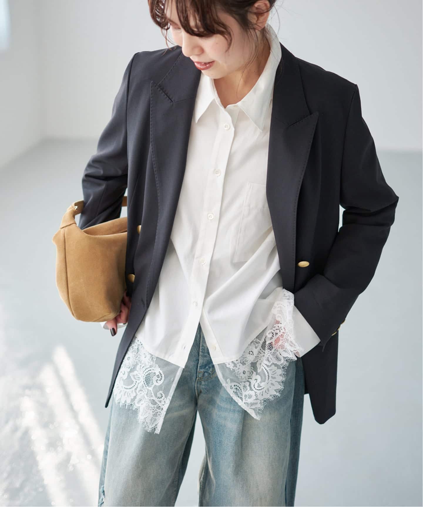 Spick and Span　レースタイプライターシャツ Spick & Span｜《新色有り / 追加》レースタイプライターシャツ