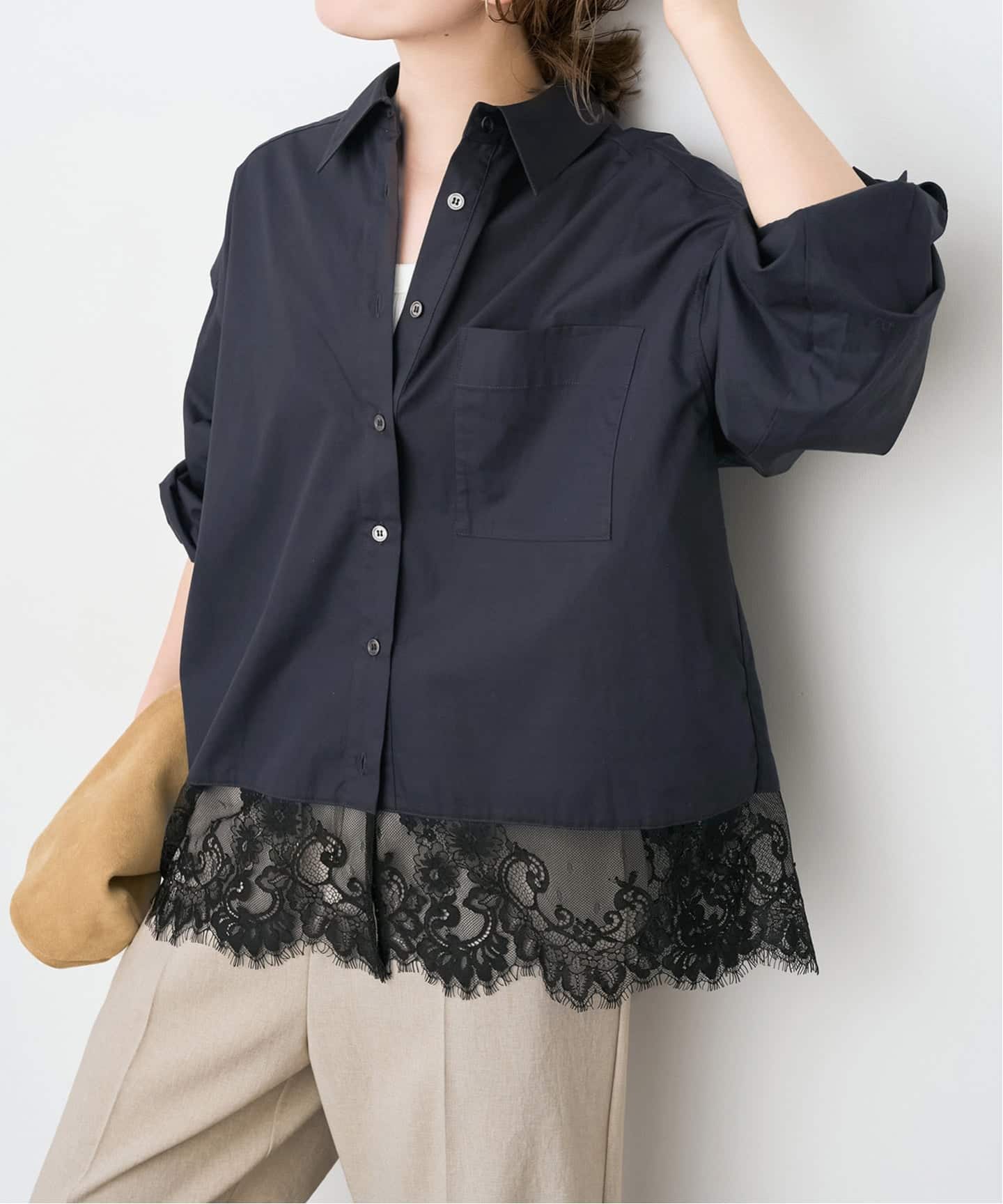 Spick & Span レースタイプライターシャツ 新色有り / 追加》レースタイプライターシャツ（シャツ／ブラウス