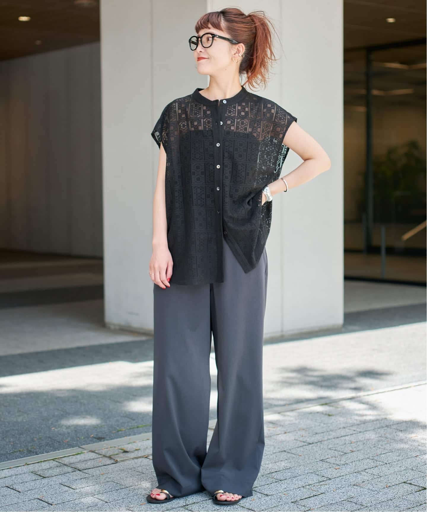 追加予約》PEレースフレンチスリーブシャツ(シャツ/ブラウス 追加予約》PEレースフレンチスリーブシャツ(シャツ/ブラウス