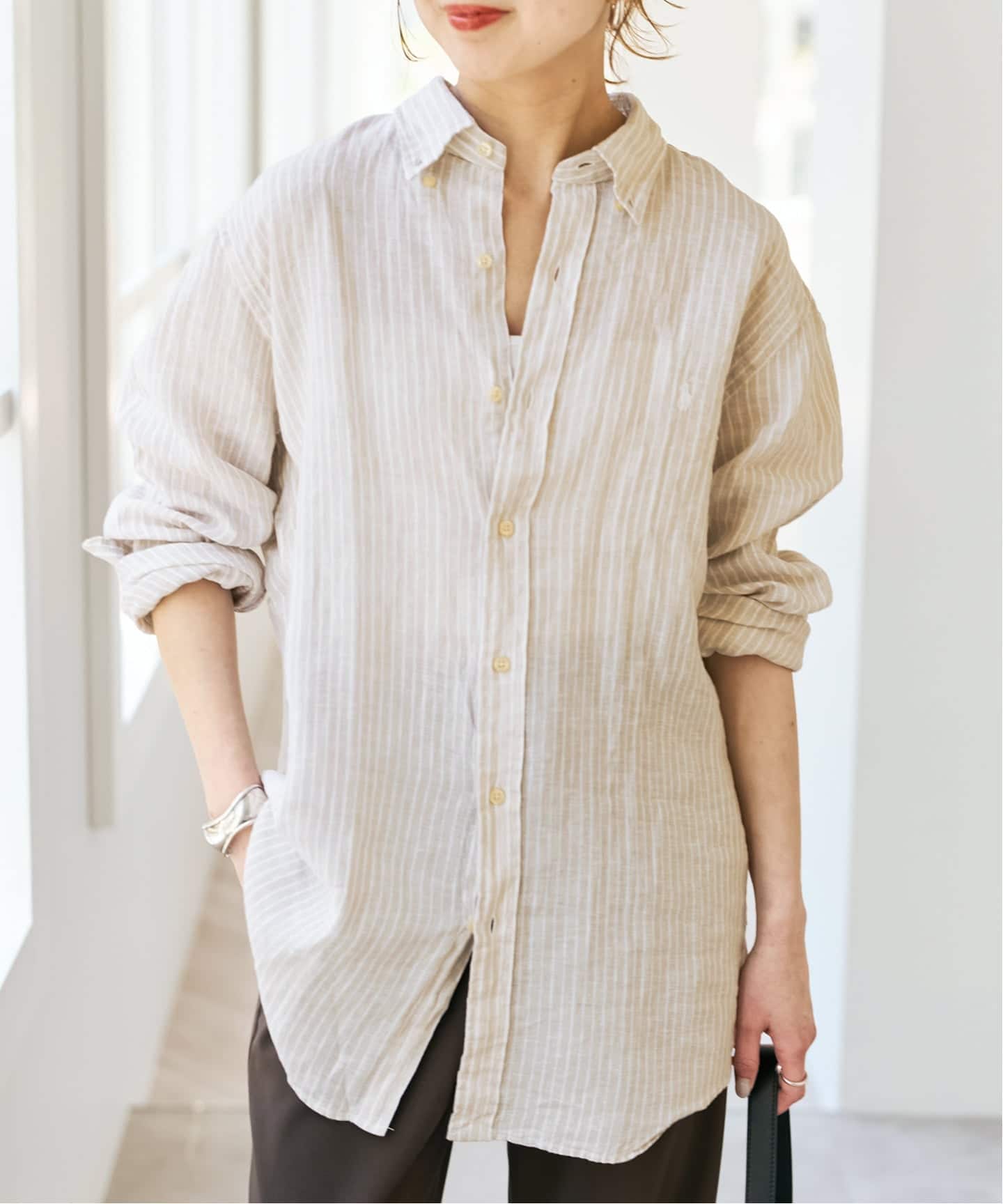 POLO RALPH LAUREN/ポロ ラルフ ローレン LINEN STRIPE SPORT SHIRTS