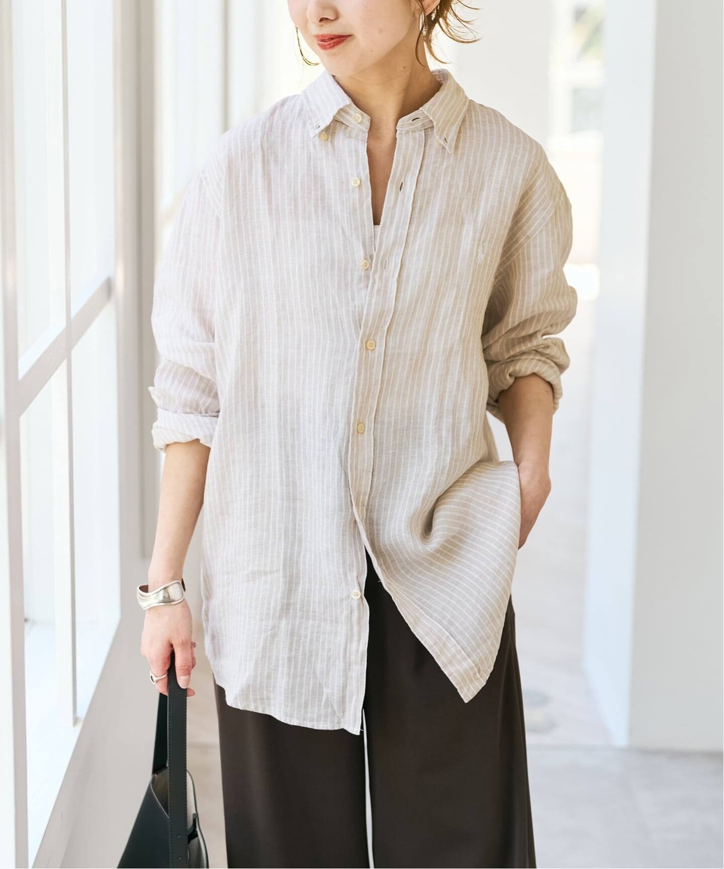 POLO RALPH LAUREN/ポロ ラルフ ローレン LINEN STRIPE SPORT SHIRTS 
