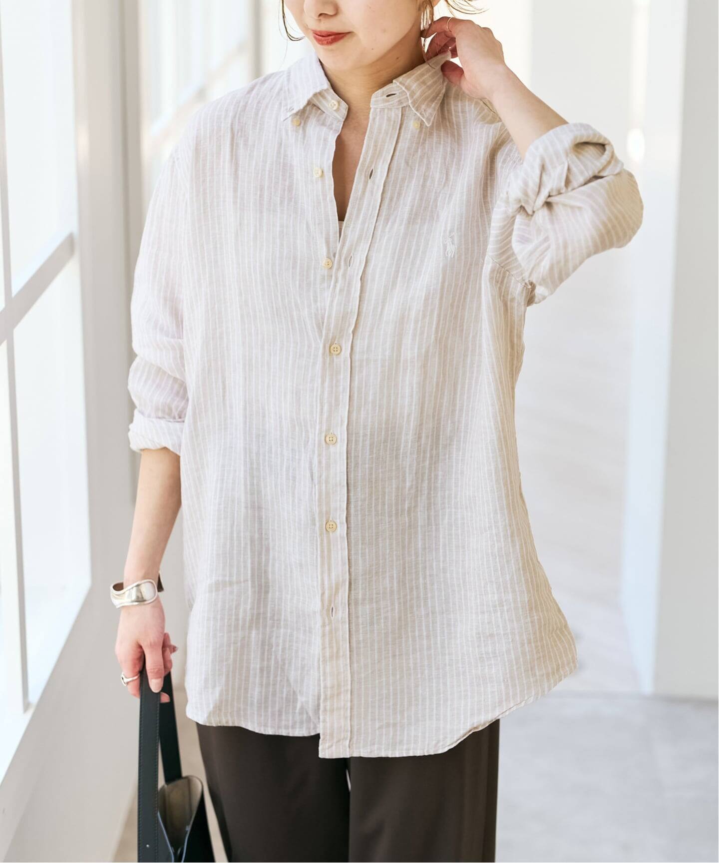 POLO RALPH LAUREN/ポロ ラルフ ローレン LINEN STRIPE SPORT SHIRTS