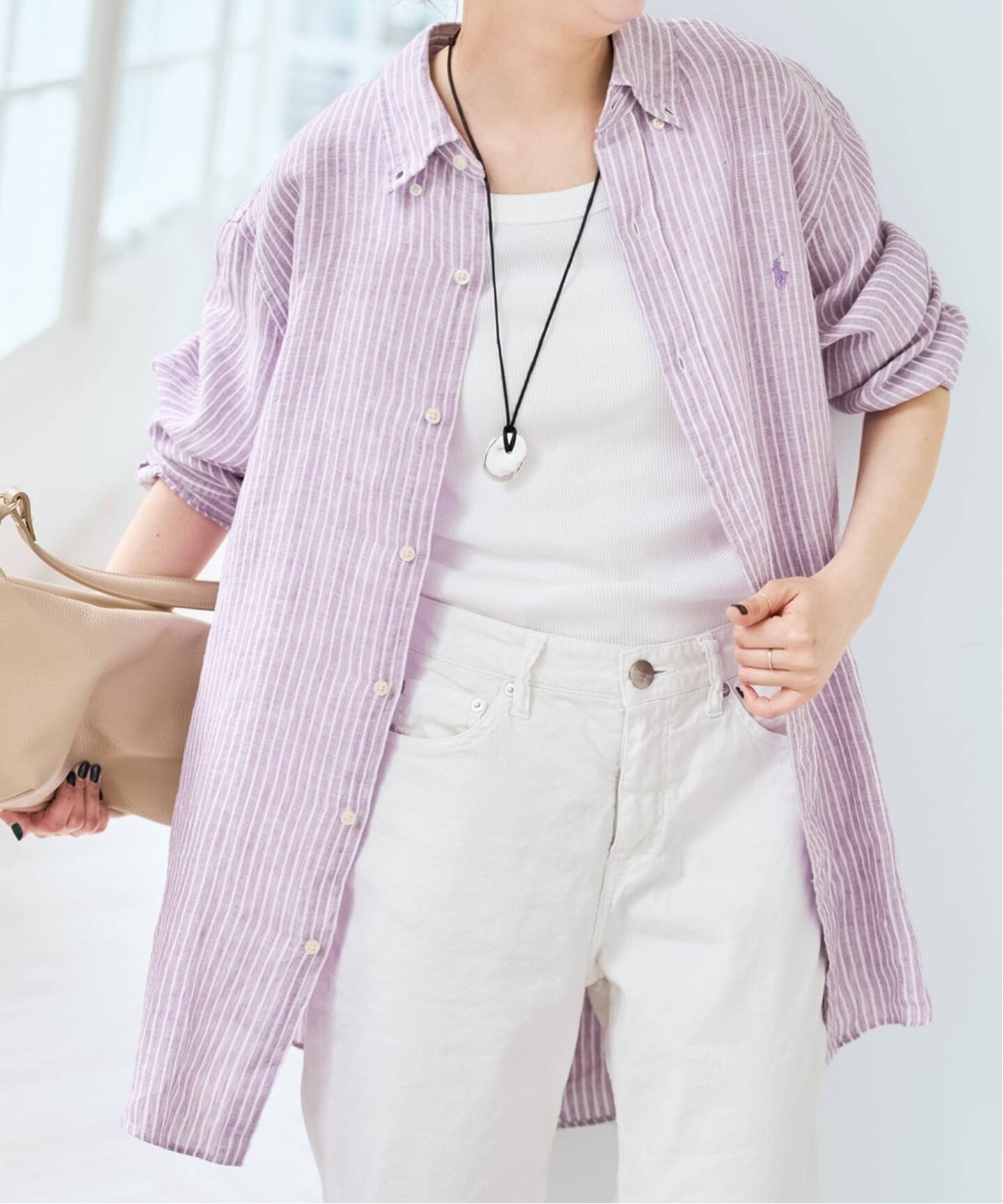 POLO RALPH LAUREN/ポロ ラルフ ローレン LINEN STRIPE SPORT SHIRTS