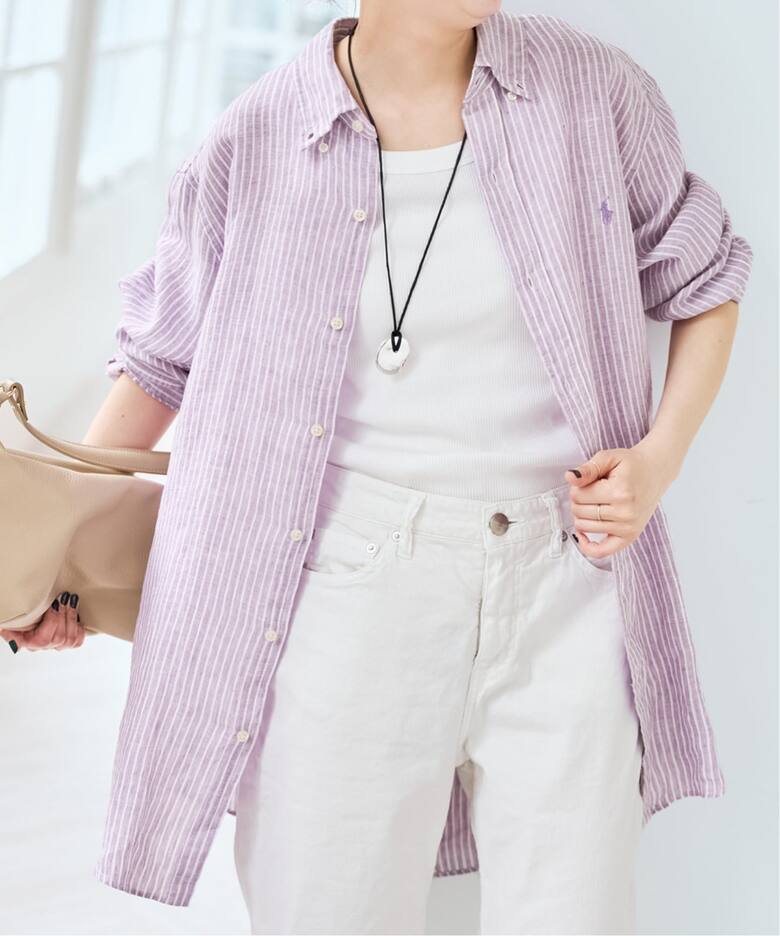 POLO RALPH LAUREN/ポロ ラルフ ローレン LINEN STRIPE SPORT SHIRTS 