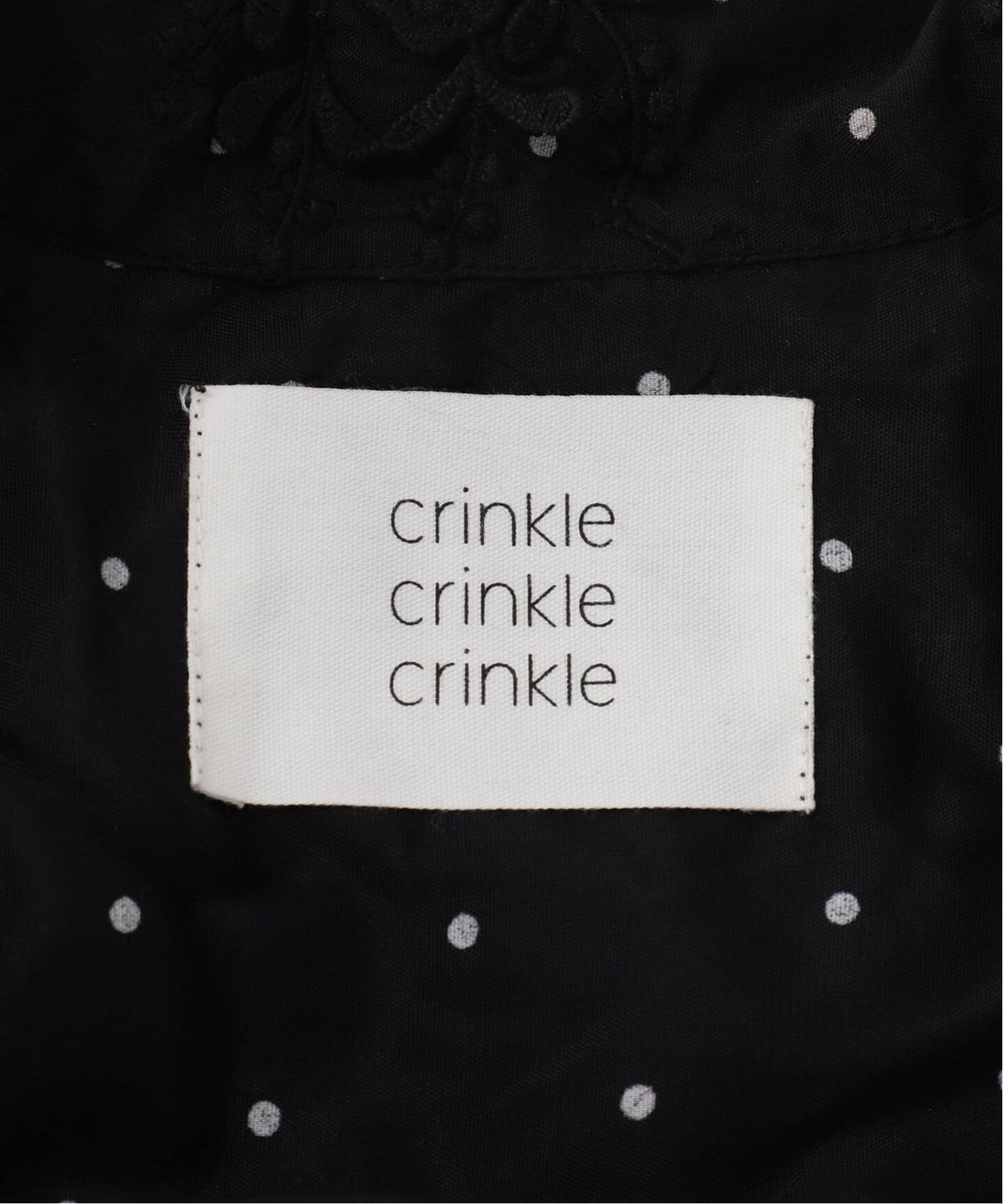 予約》crinkle crinkle crinkle dot 3D embroidery open collar sh