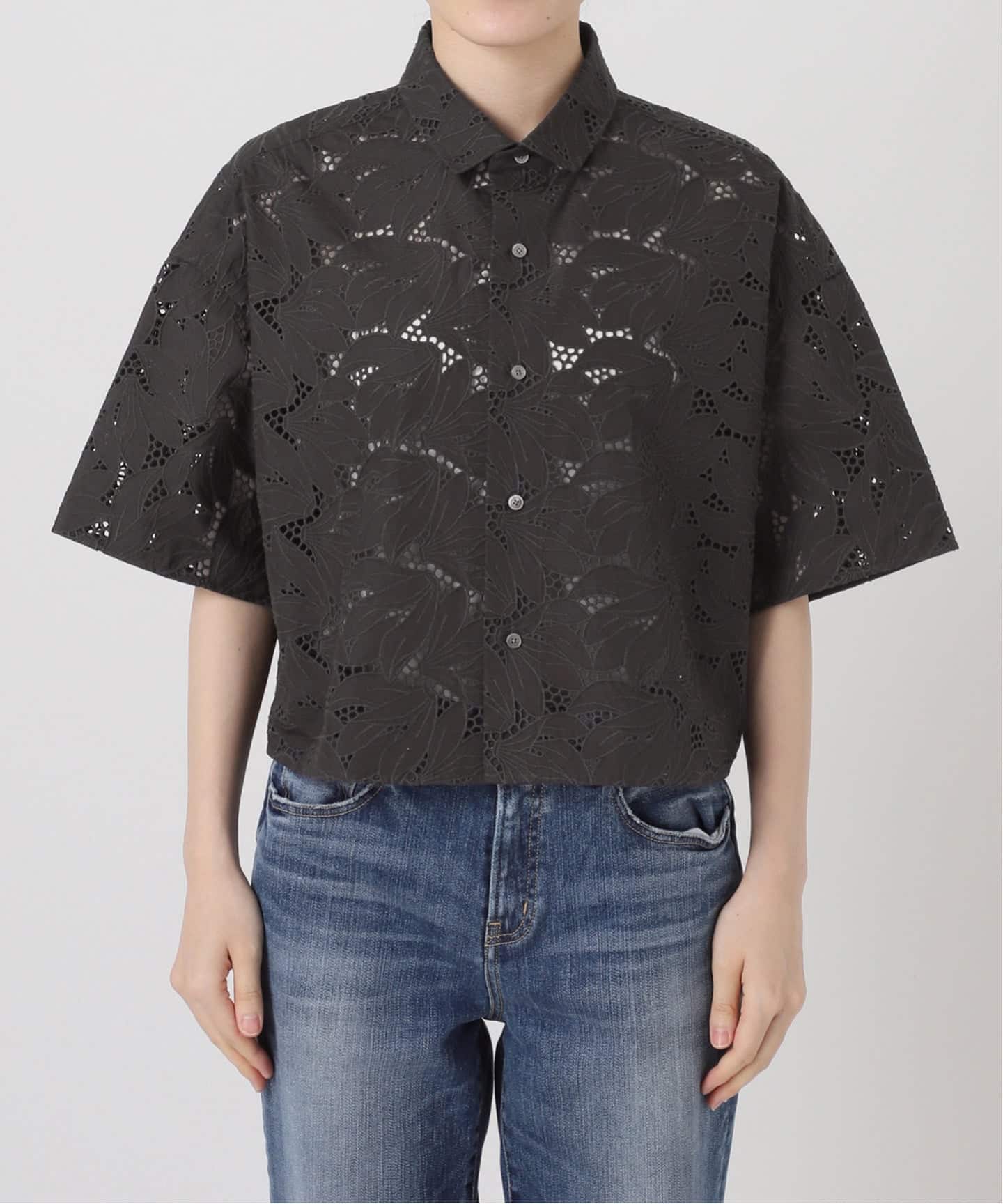 予約》TICCA / ティッカ 別注レース半袖シャツ*（シャツ／ブラウス