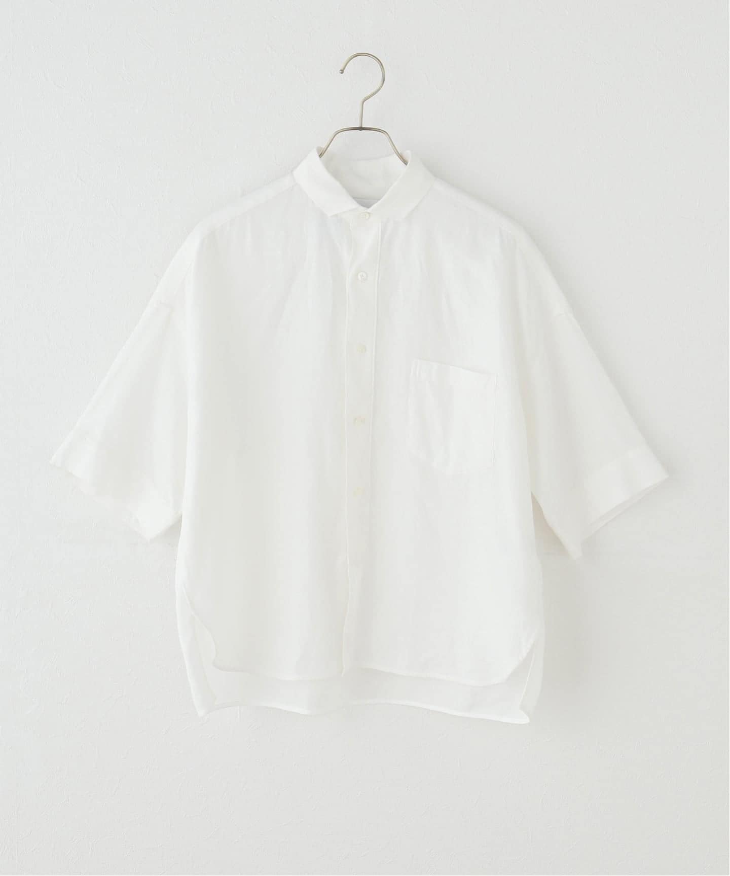 ティッカ TICCA 24SS リネン半袖シャツ ブラウス 白 F uy3 WEB限定》TICCA / ティッカ リネン半袖シャツ（シャツ／ブラウス