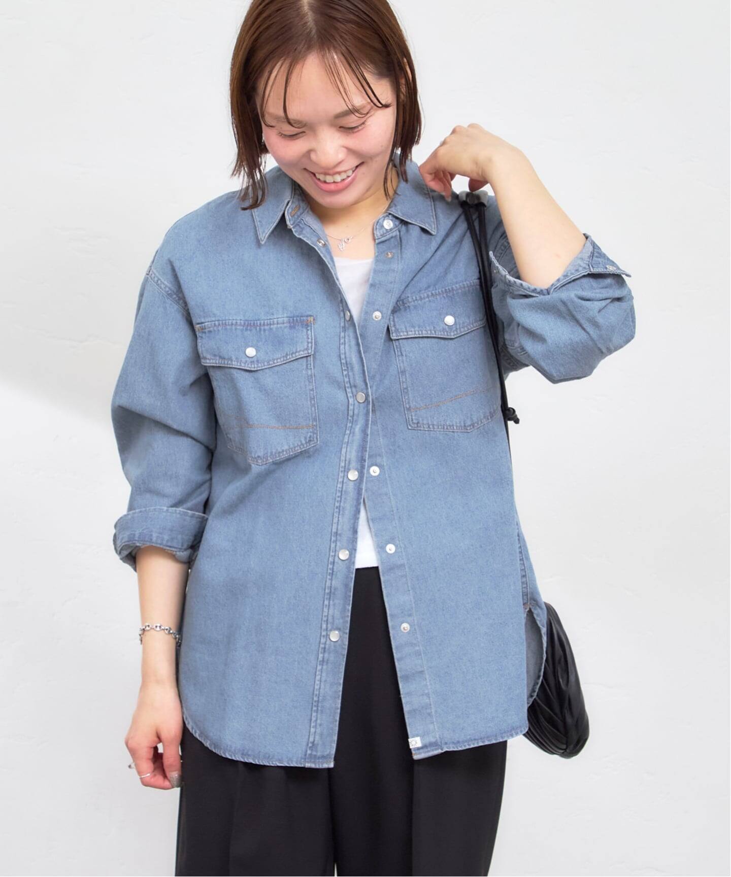 SOMETHING / サムシング BIG DENIM SHIRTS L/S（シャツ／ブラウス