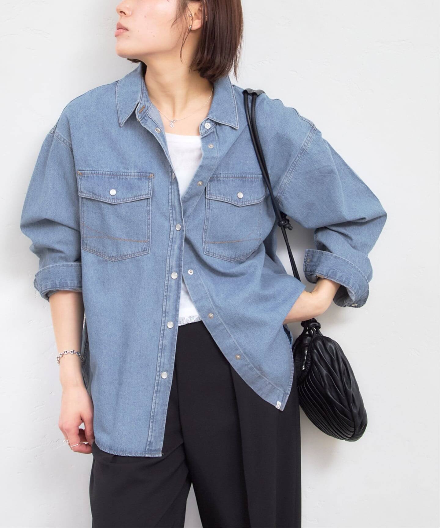SOMETHING / サムシング BIG DENIM SHIRTS L/S（シャツ／ブラウス