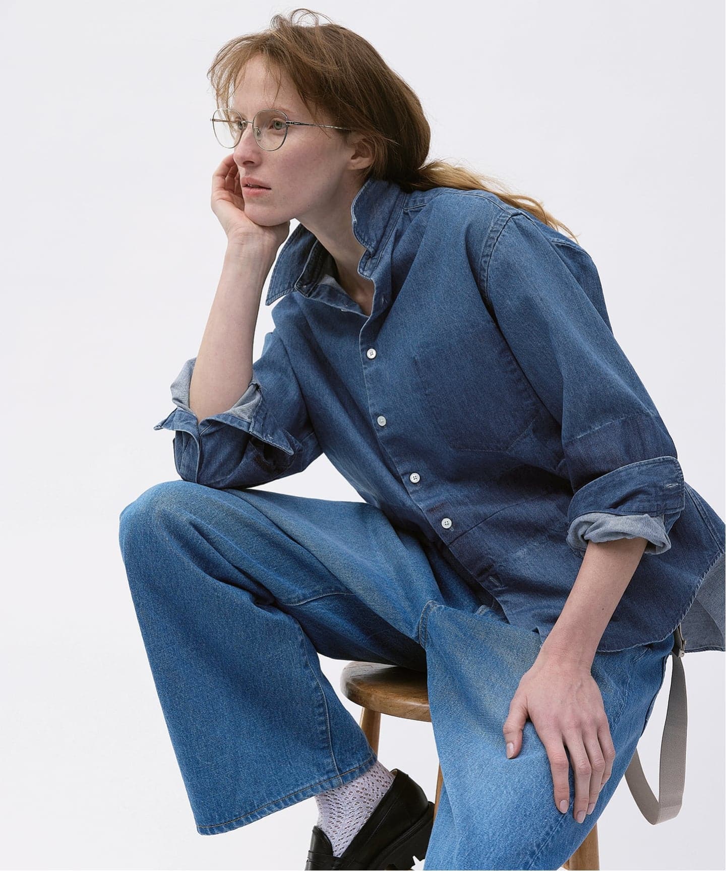 一部店舗+WEB限定》Glyph Garment Wash Denim Shirts（シャツ