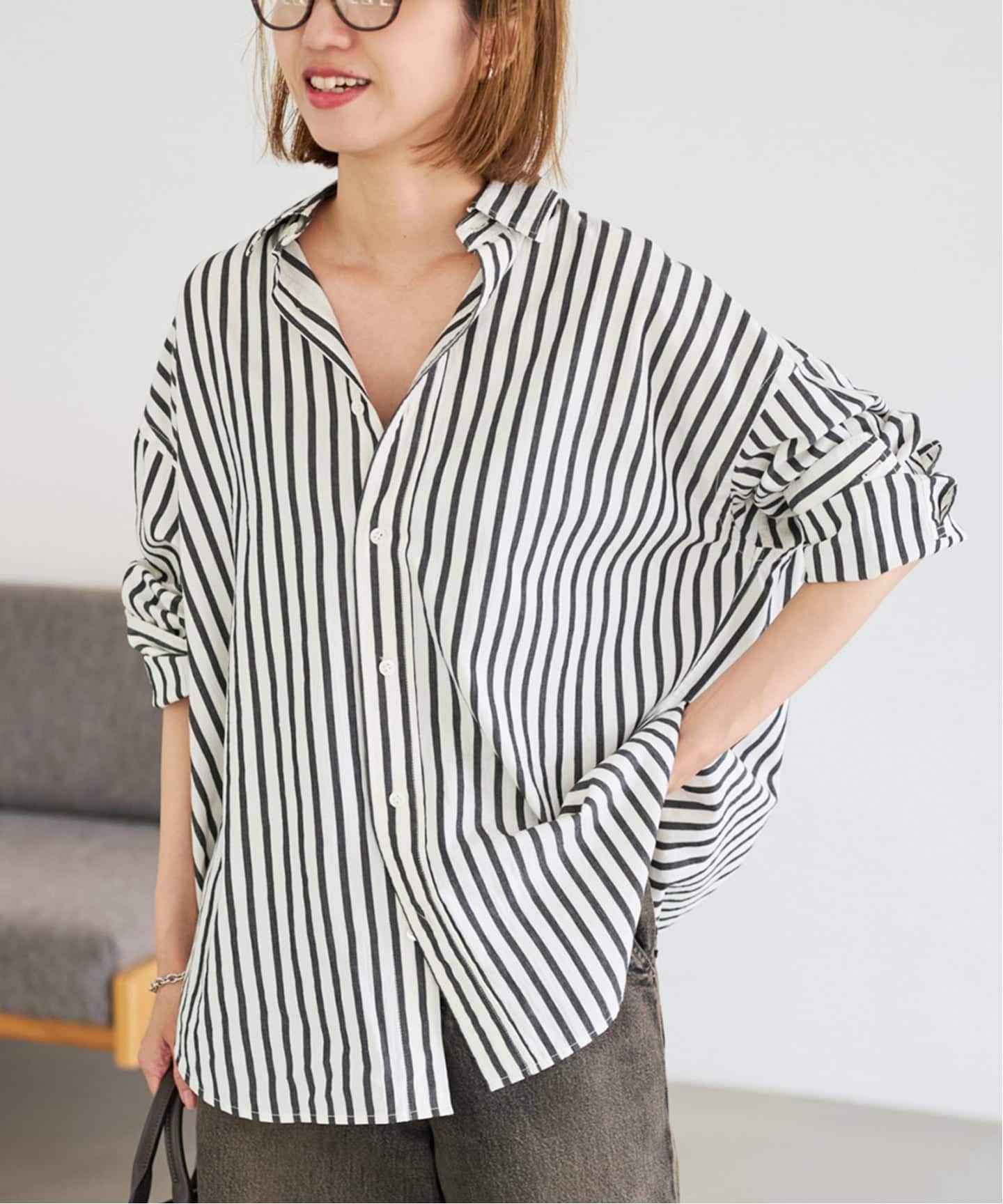 ≪WEB限定 / 追加≫コットンストライプレギュラーカラーシャツ（シャツ