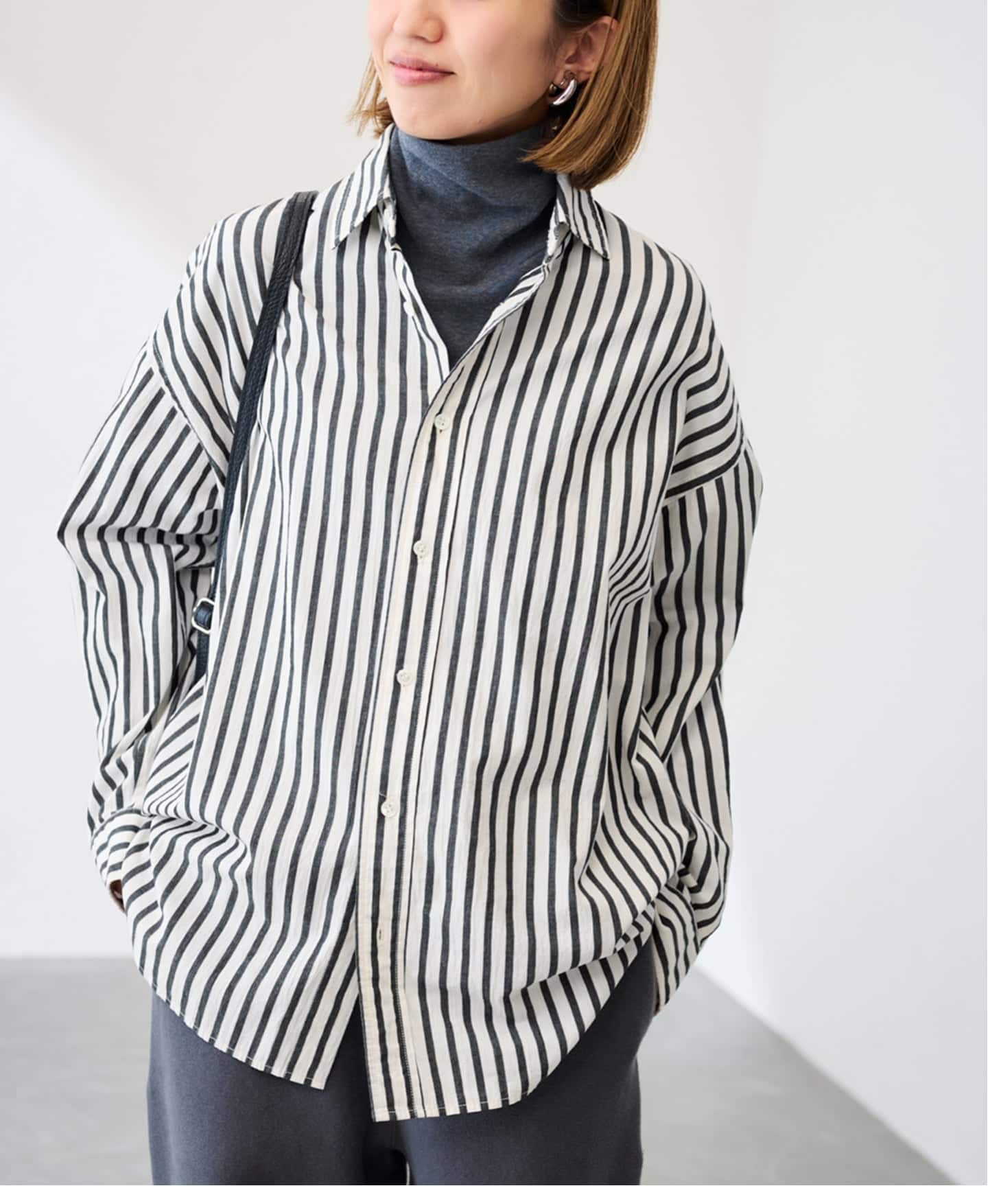 【新品】FRAMeWORK コットンストライプレギュラーカラーシャツ ≪WEB限定 / 追加≫コットンストライプレギュラーカラーシャツ（シャツ