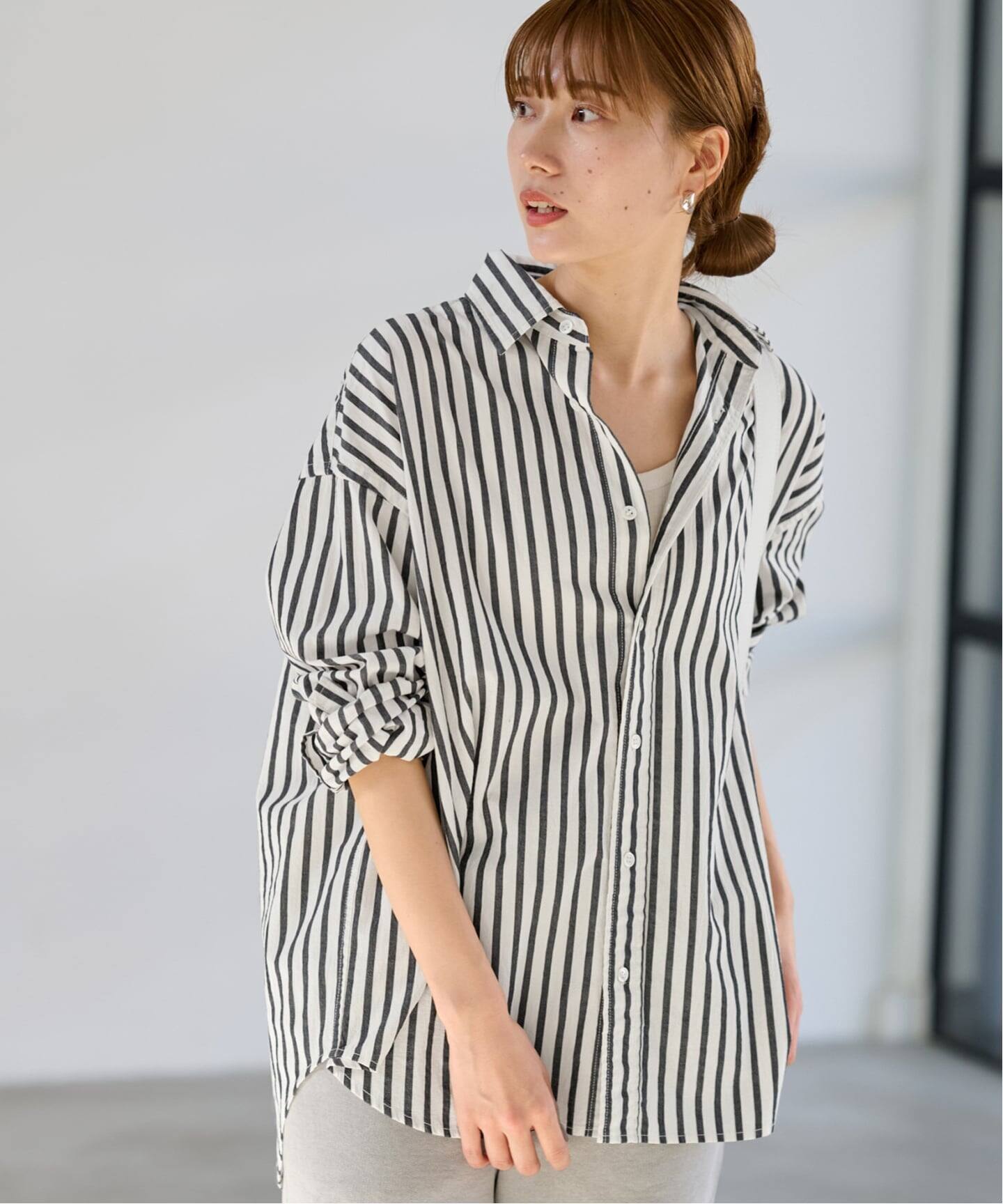 【美品】FRAMeWORK コットン ストライプ レギュラーカラー シャツ ≪WEB限定 / 追加≫コットンストライプレギュラーカラーシャツ（シャツ