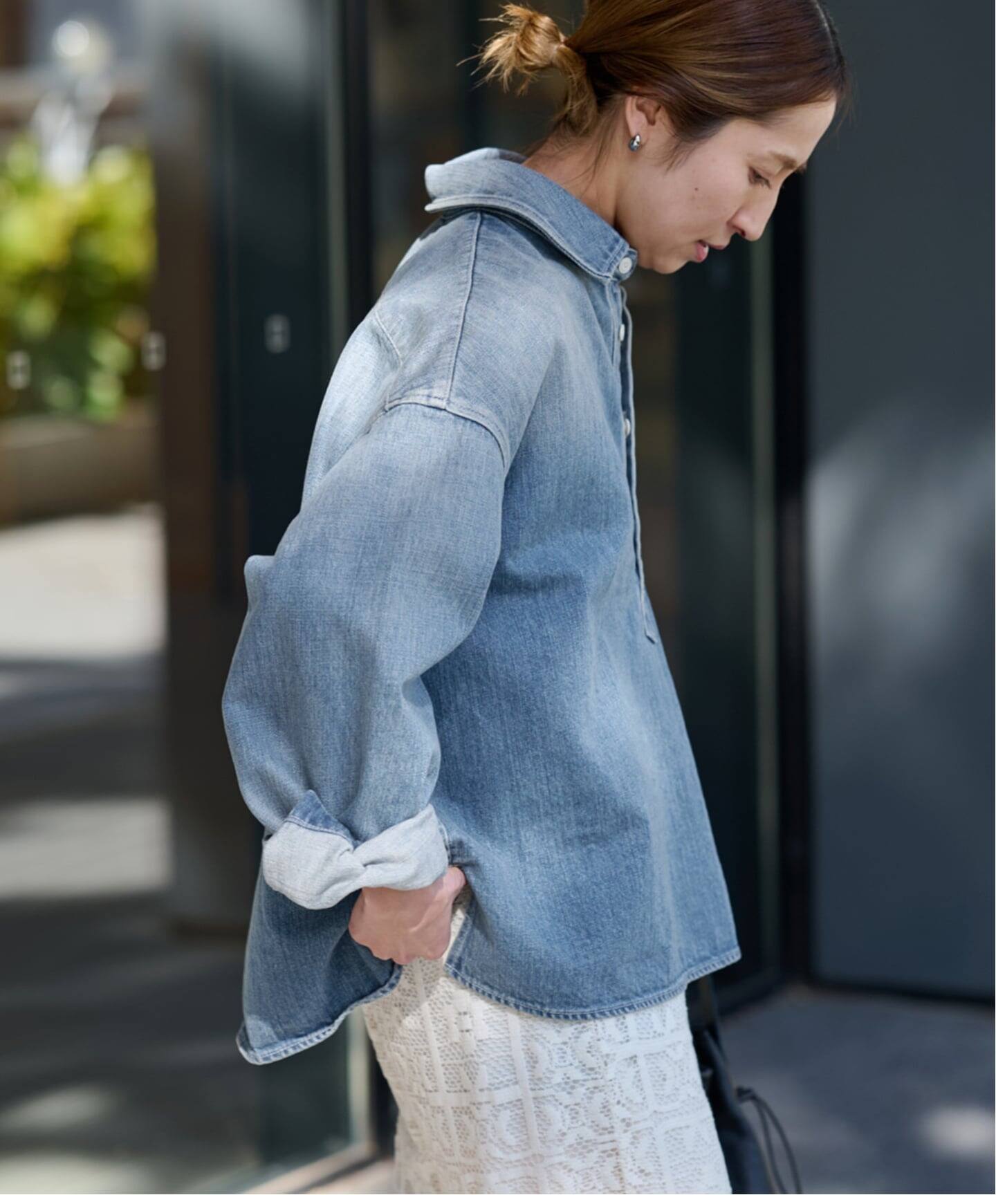 ≪WEB限定 / 追加≫デニムプルオーバーシャツ（シャツ／ブラウス