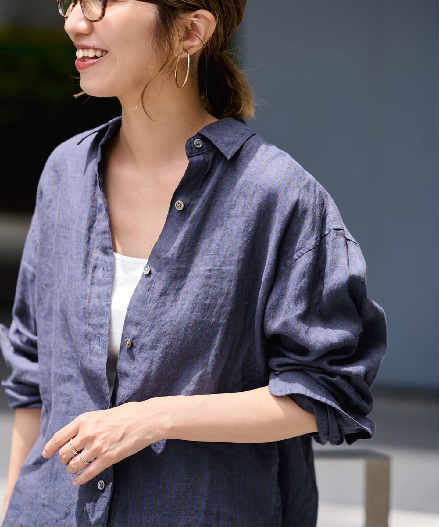 ≪一部カラーWEB限定 / 追加≫フレンチリネンレギュラーシャツ 4 