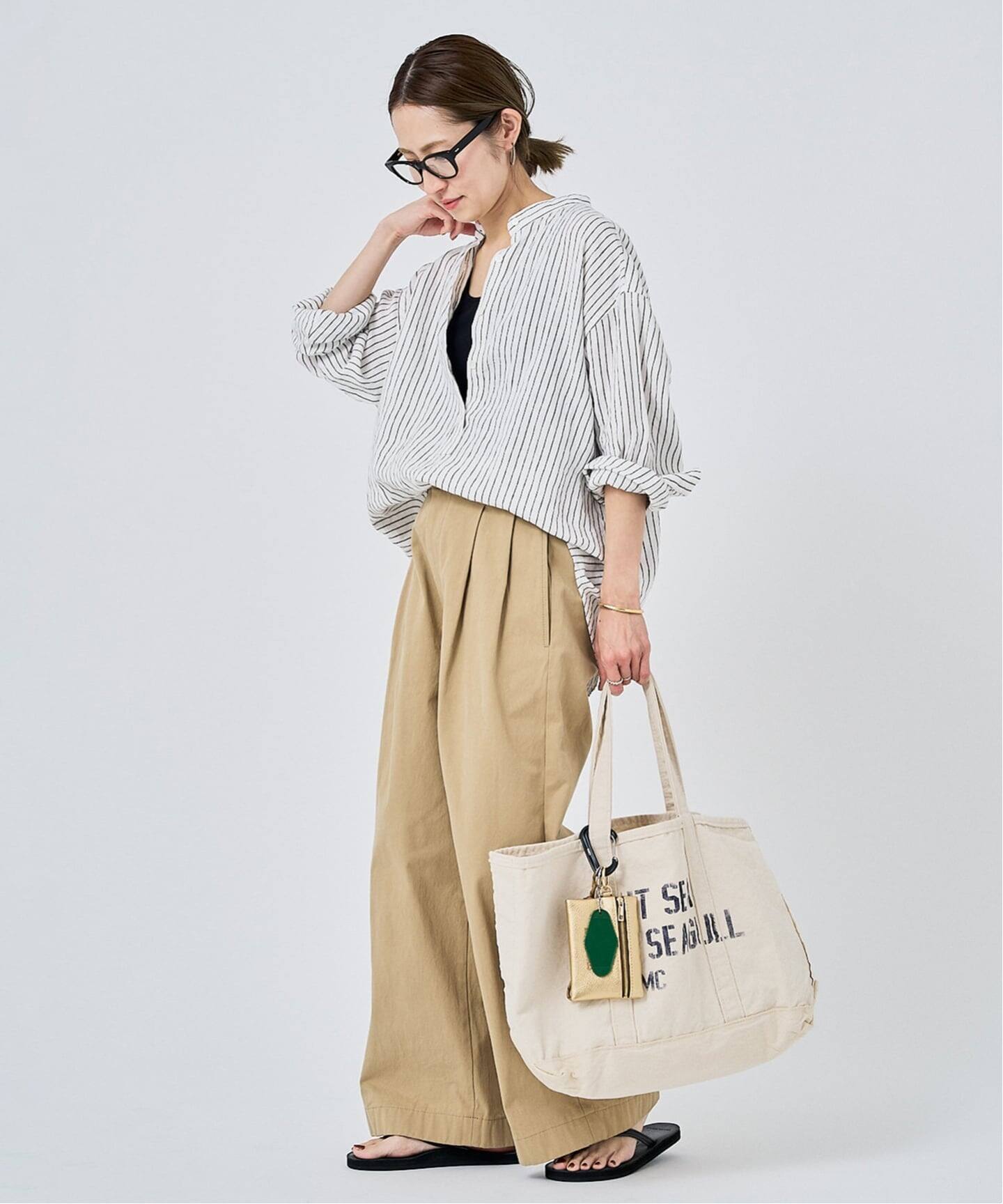 ≪追加予約≫フレンチリネンバンドカラーシャツ（シャツ／ブラウス