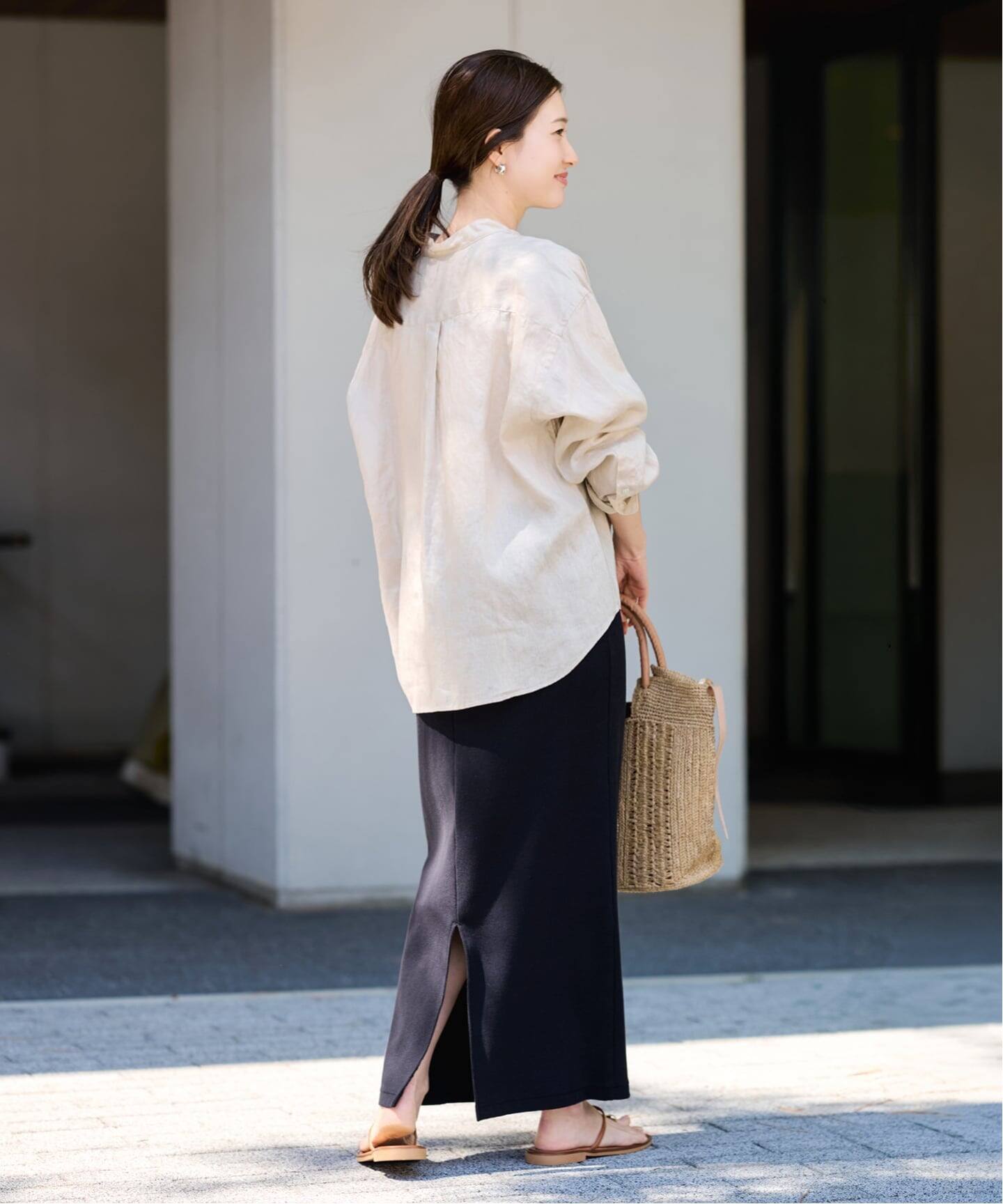 ≪追加≫フレンチリネンバンドカラーシャツ 3（シャツ／ブラウス