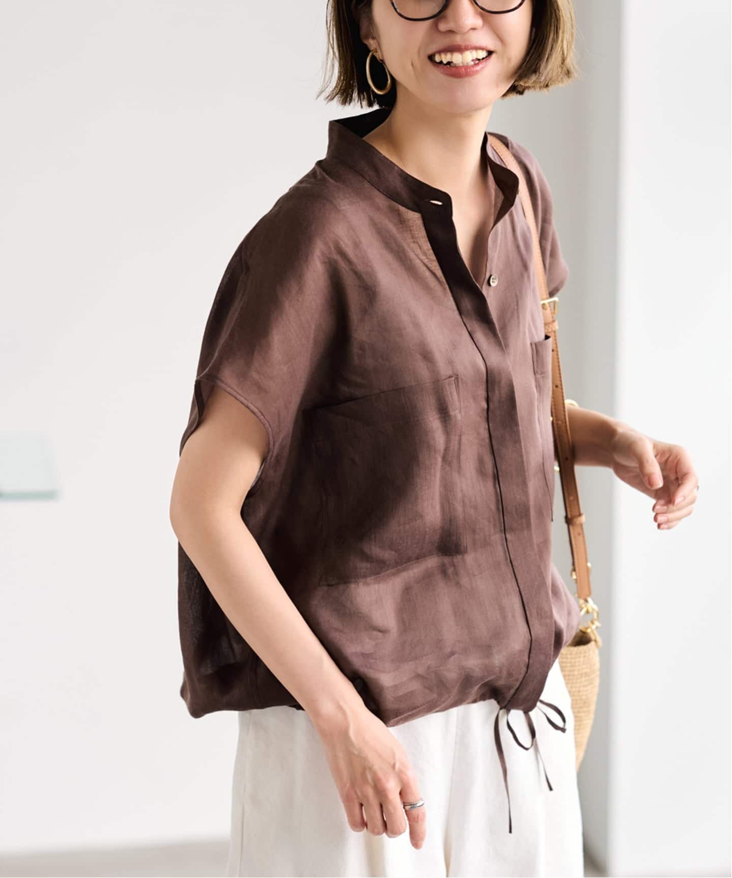 ≪一部カラーWEB限定 / 追加≫キャップスリーブドロストシャツ（シャツ
