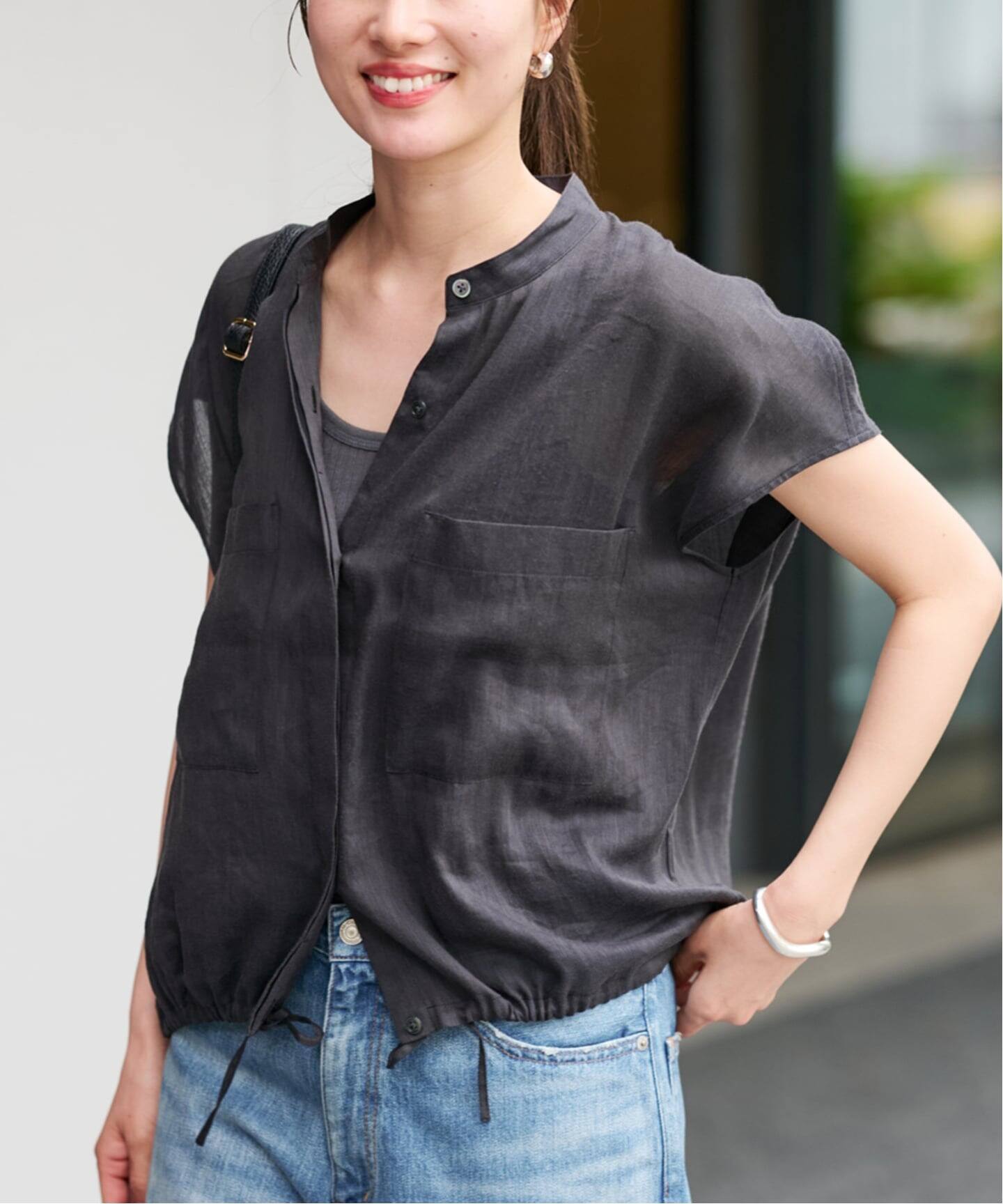 ≪一部カラーWEB限定 / 追加≫キャップスリーブドロストシャツ 2