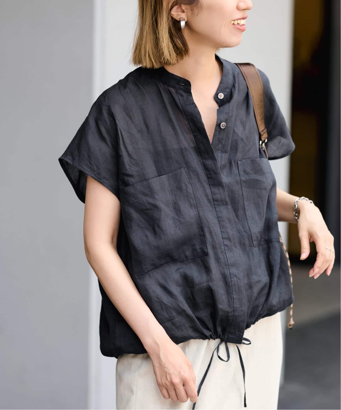 ≪予約≫ラミーキャップスリーブドロストシャツ（シャツ／ブラウス