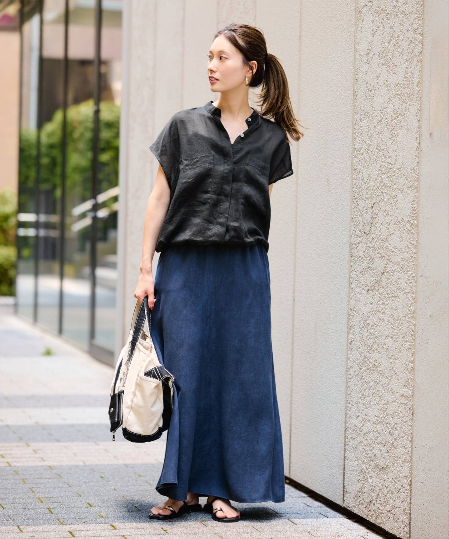≪WEB限定 / 予約≫フィブリルラミーキャップスリーブドロストシャツ